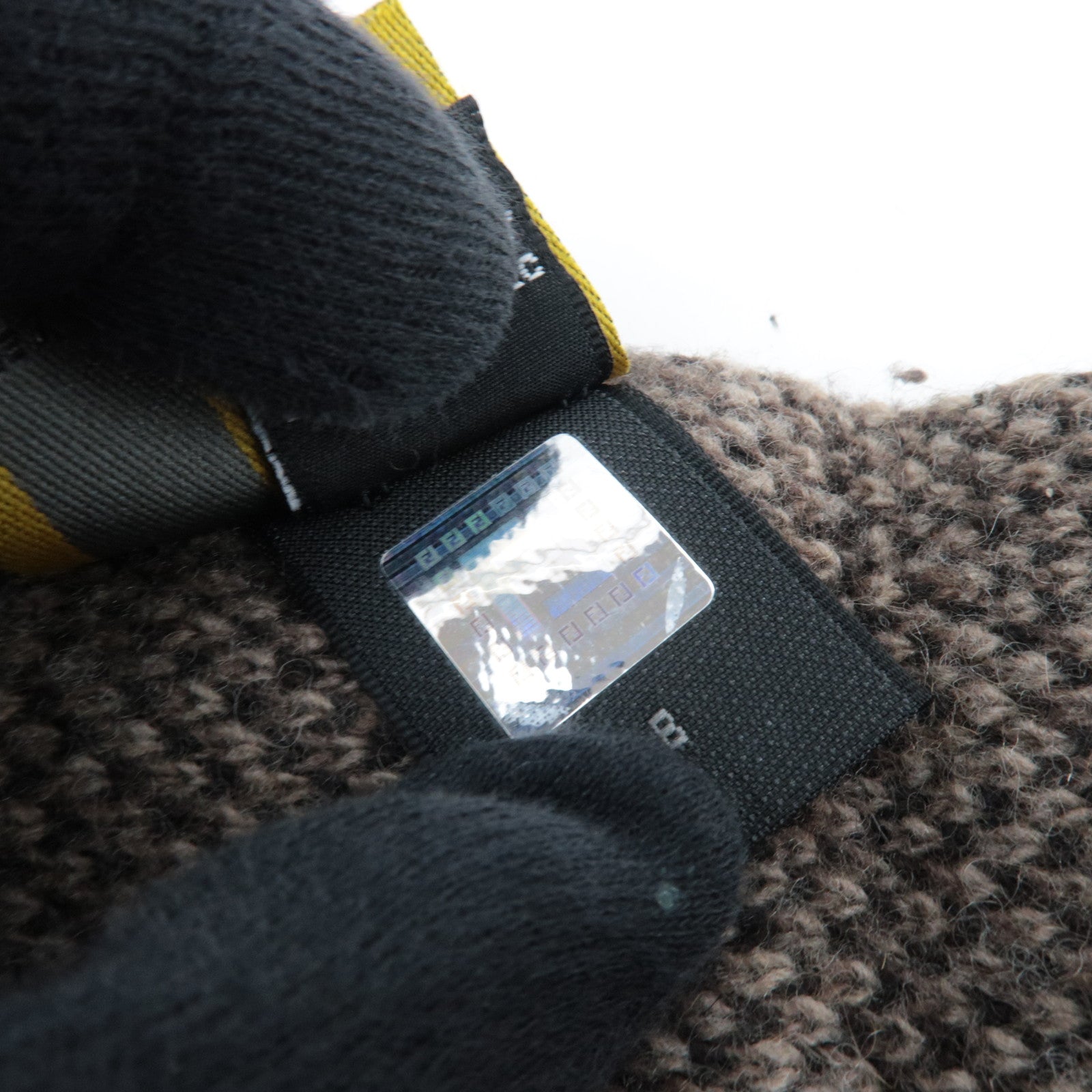 FENDI Zucca Knit Scarf Wool 47% Viscose 30% Nylon15% Cashmere 8% Brown