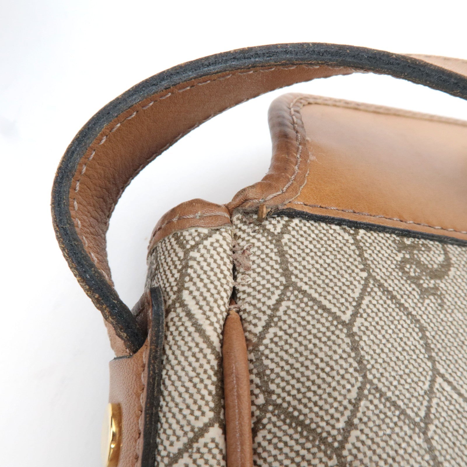 Christian Dior Honeycomb Shoulder Bag PVC Leather Beige Brown