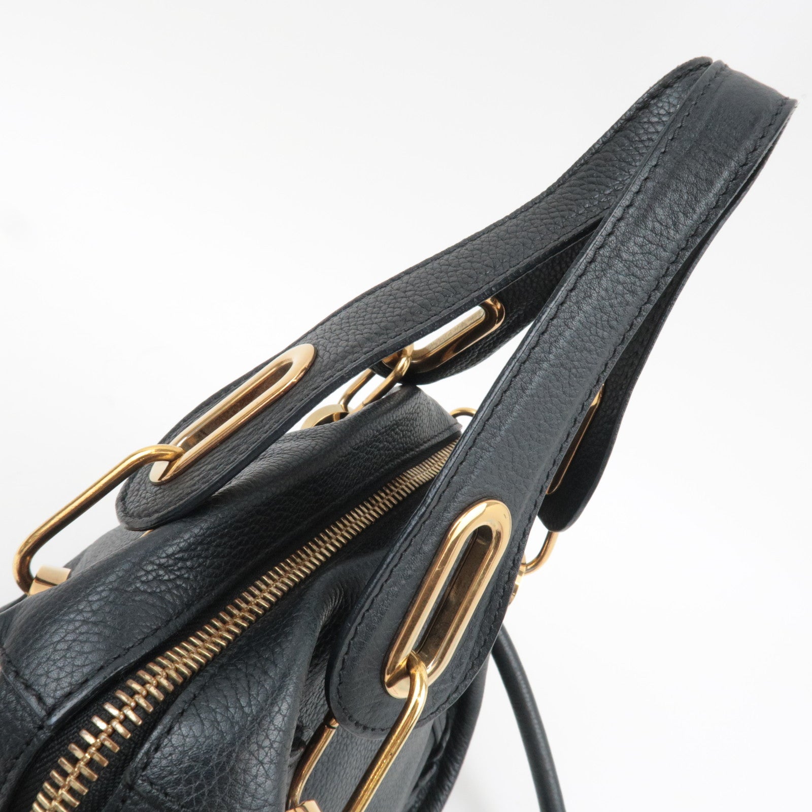 Chloe Paraty 2Way Handbag Leather Black