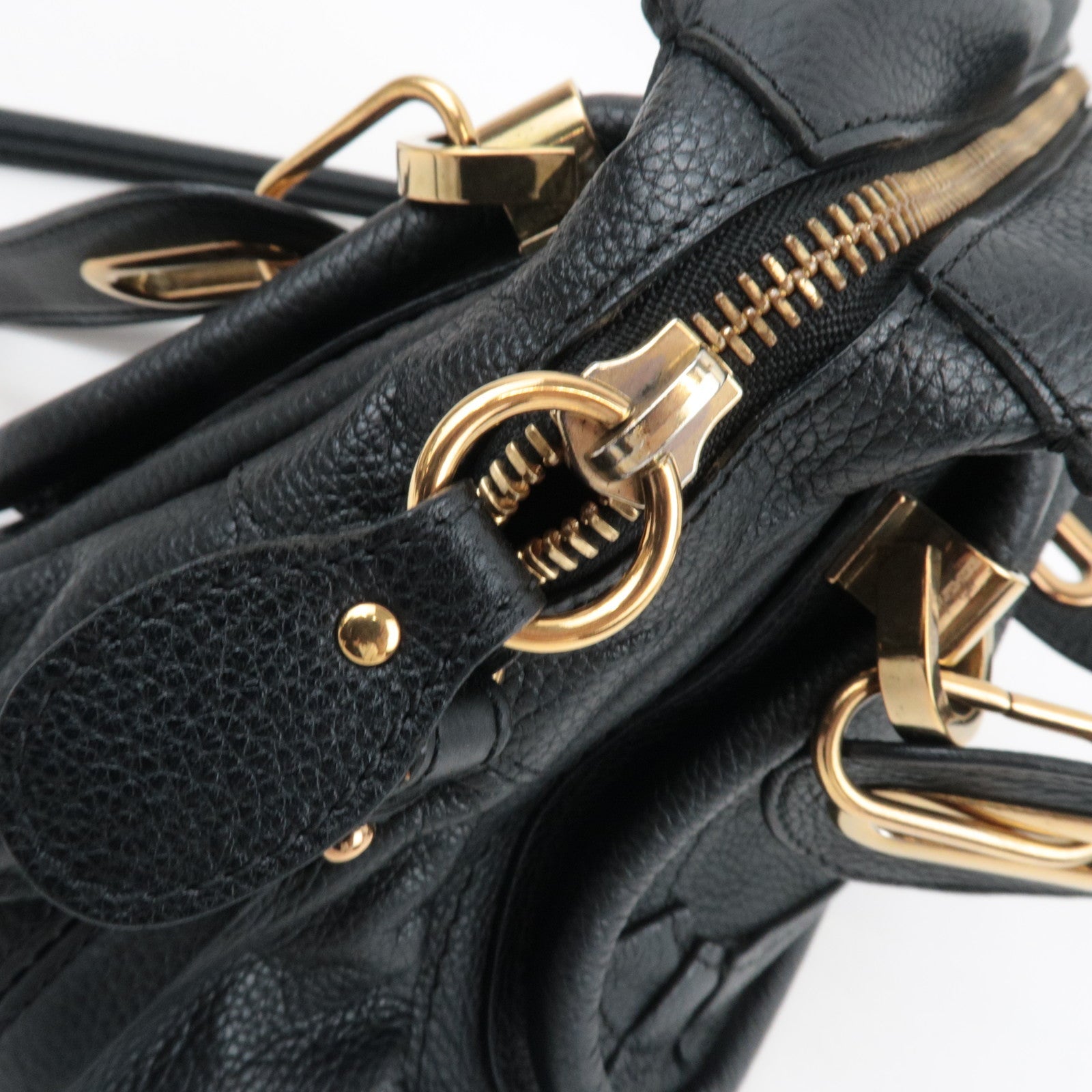 Chloe Paraty 2Way Handbag Leather Black