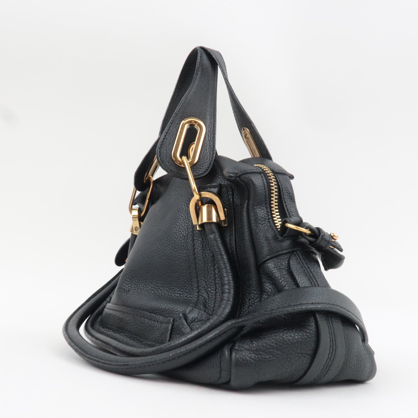 Chloe Paraty 2Way Handbag Leather Black