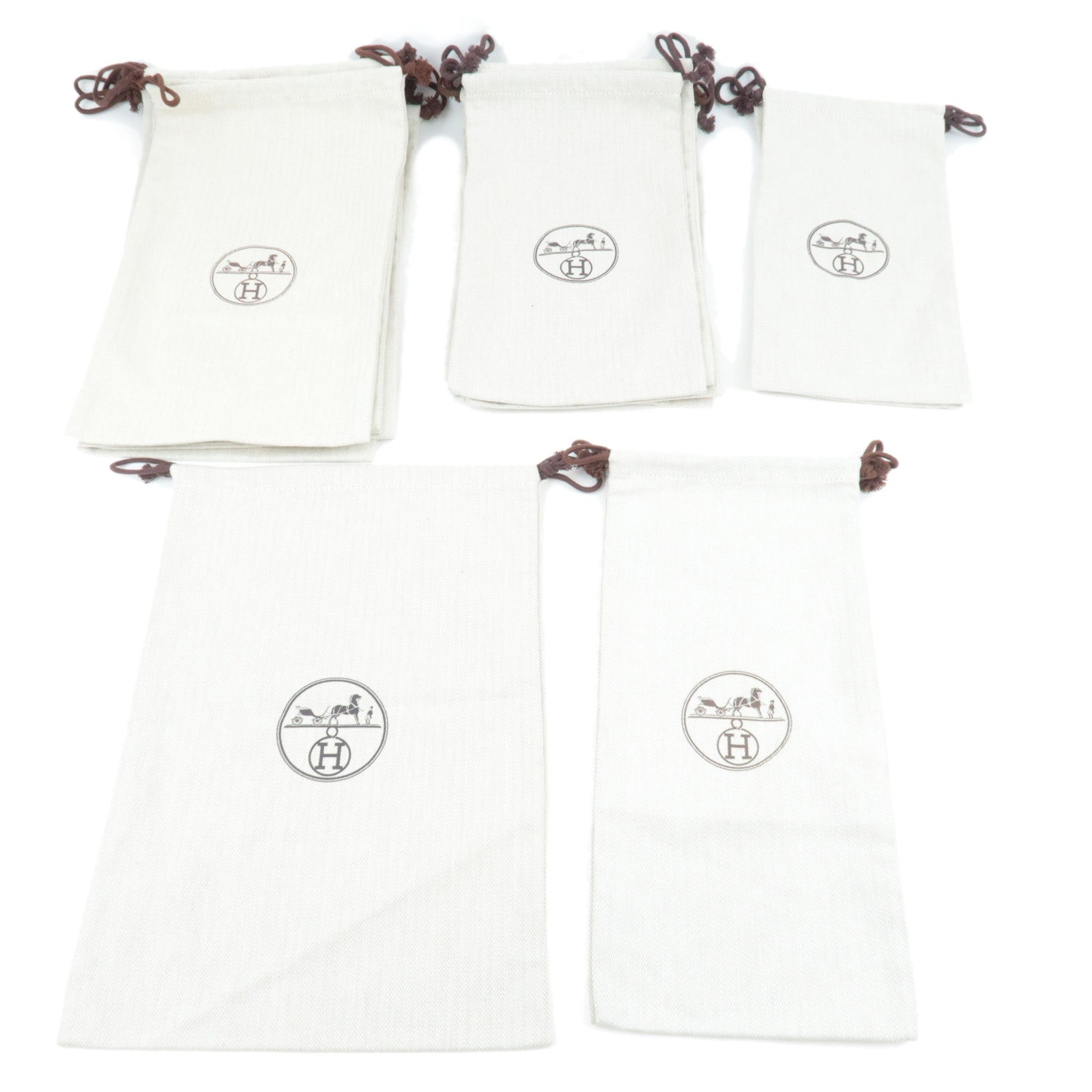 HERMES Set of 9 Pairs of Shoe Dust Bag Cotton