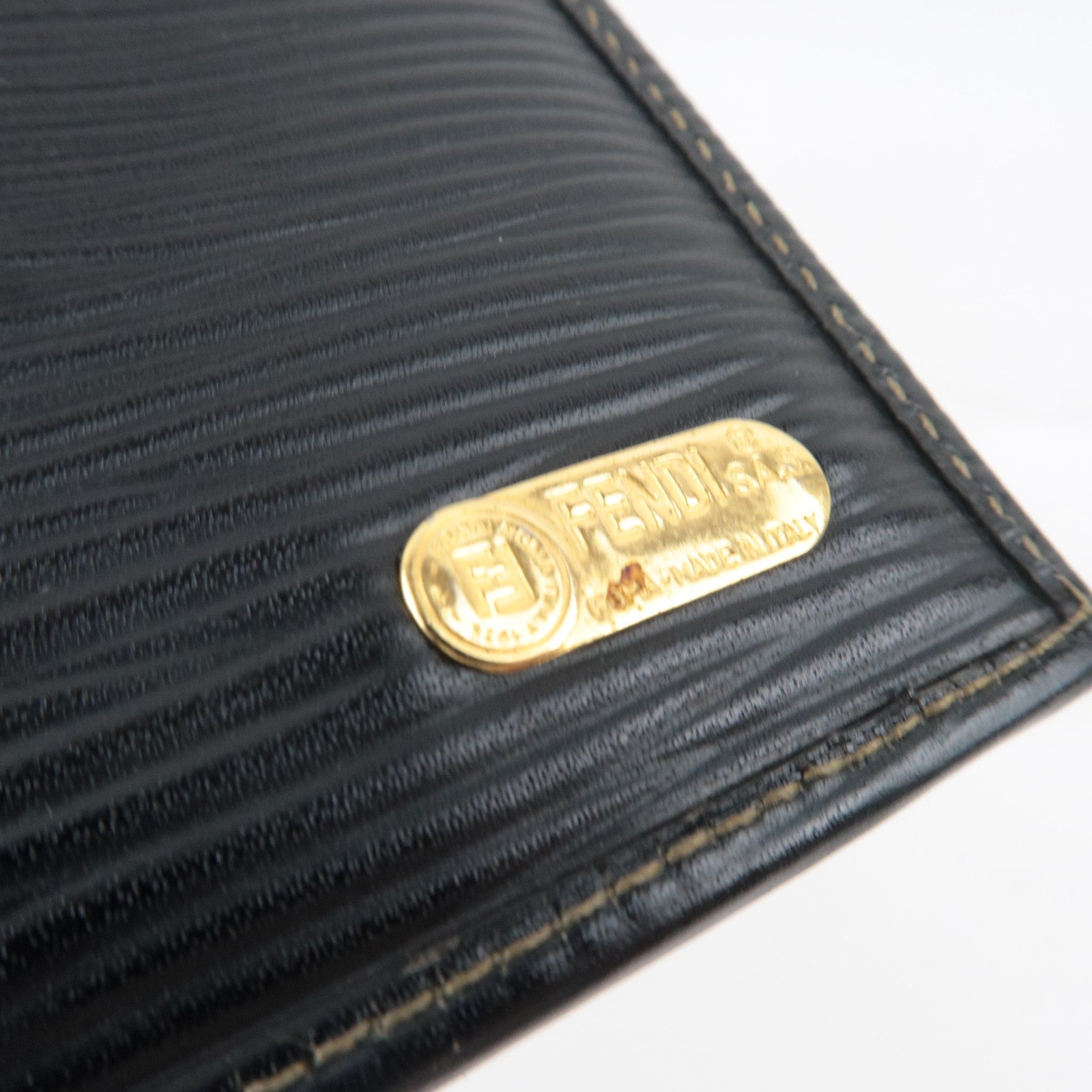 FENDI Zucca Bifold Long Wallet Canvas Leather Brown Black 31018 *Box