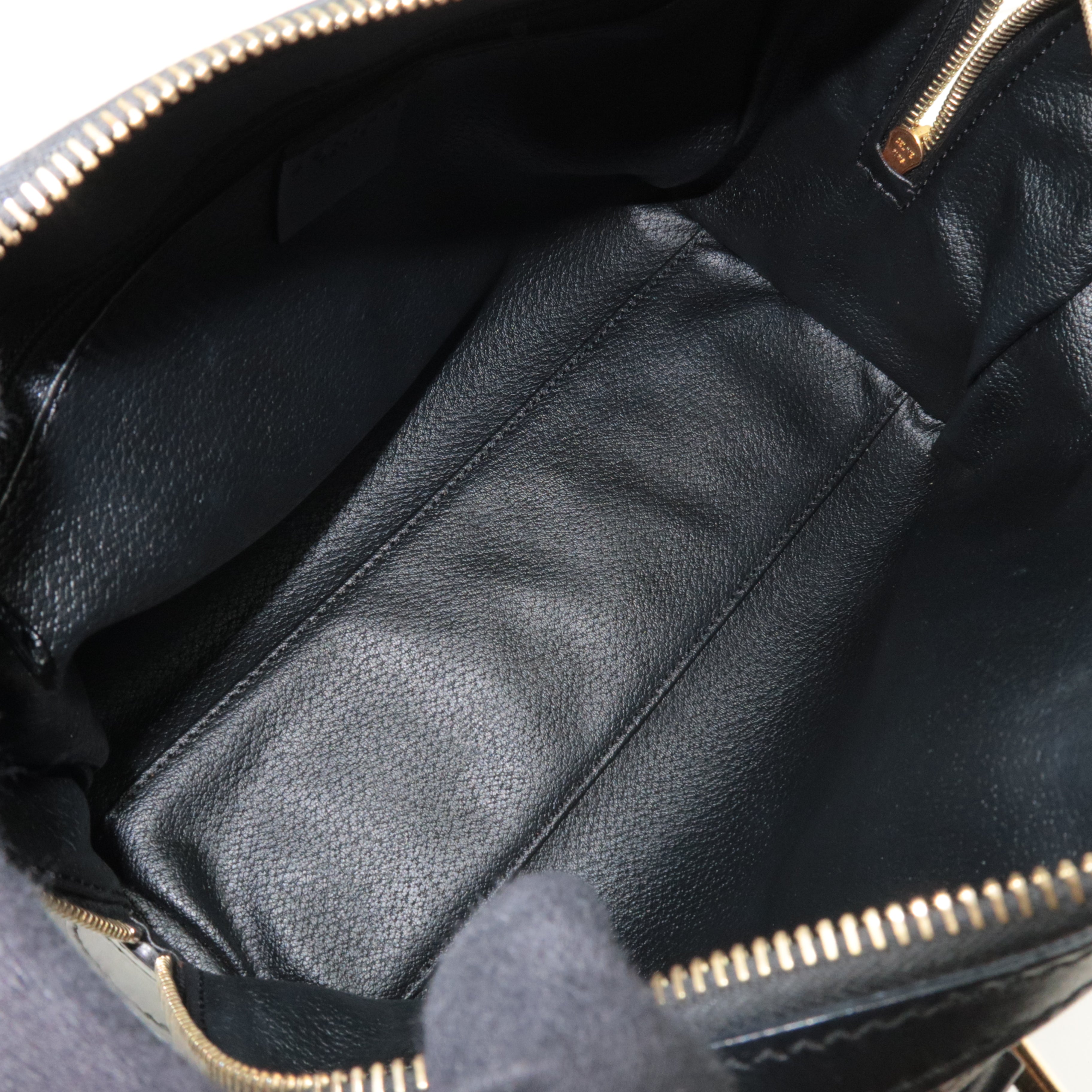 CELINE Macadam Boston Bag PVC Leather Black Brown