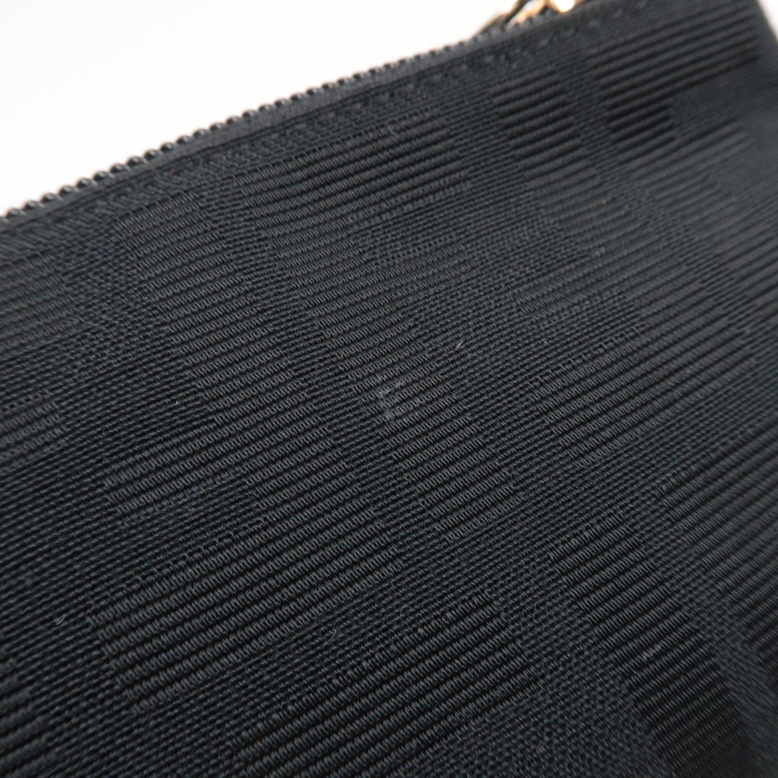 FENDI Zucca Small Cosmetic Pouch Canvas Leather Black 7N0037 *Dust bag