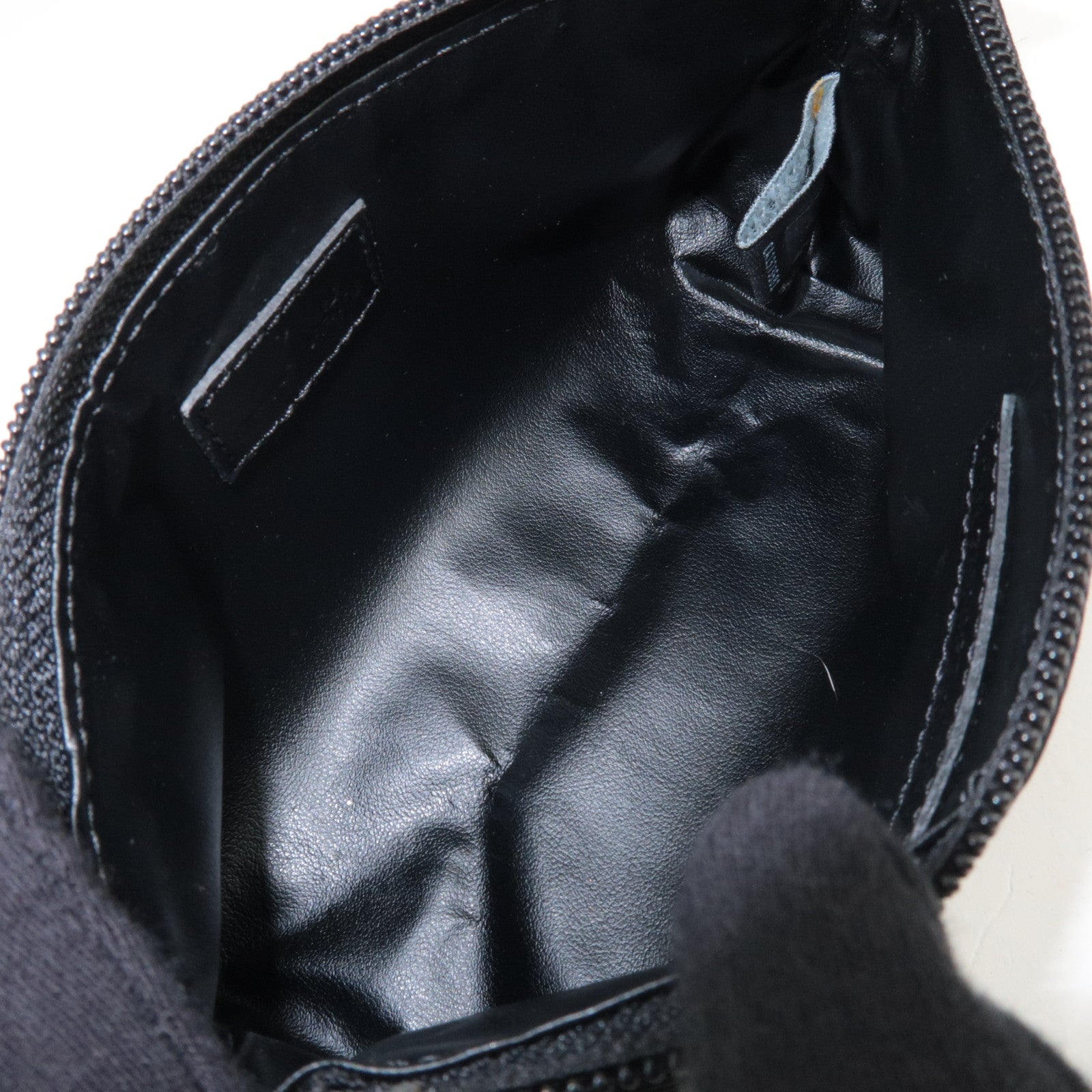 FENDI Zucca Small Cosmetic Pouch Canvas Leather Black 7N0037 *Dust bag