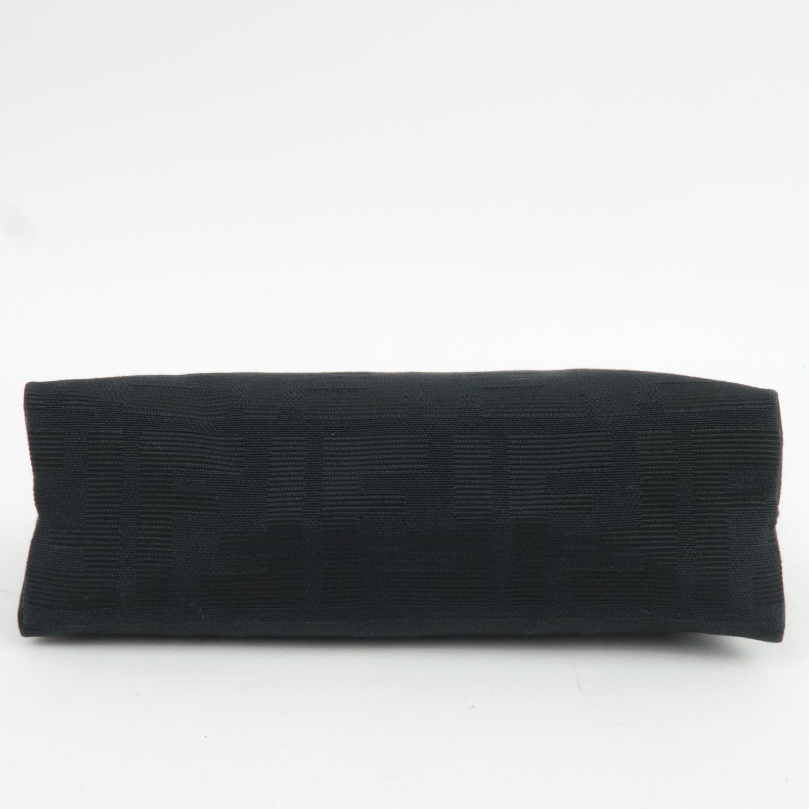 FENDI Zucca Small Cosmetic Pouch Canvas Leather Black 7N0037 *Dust bag