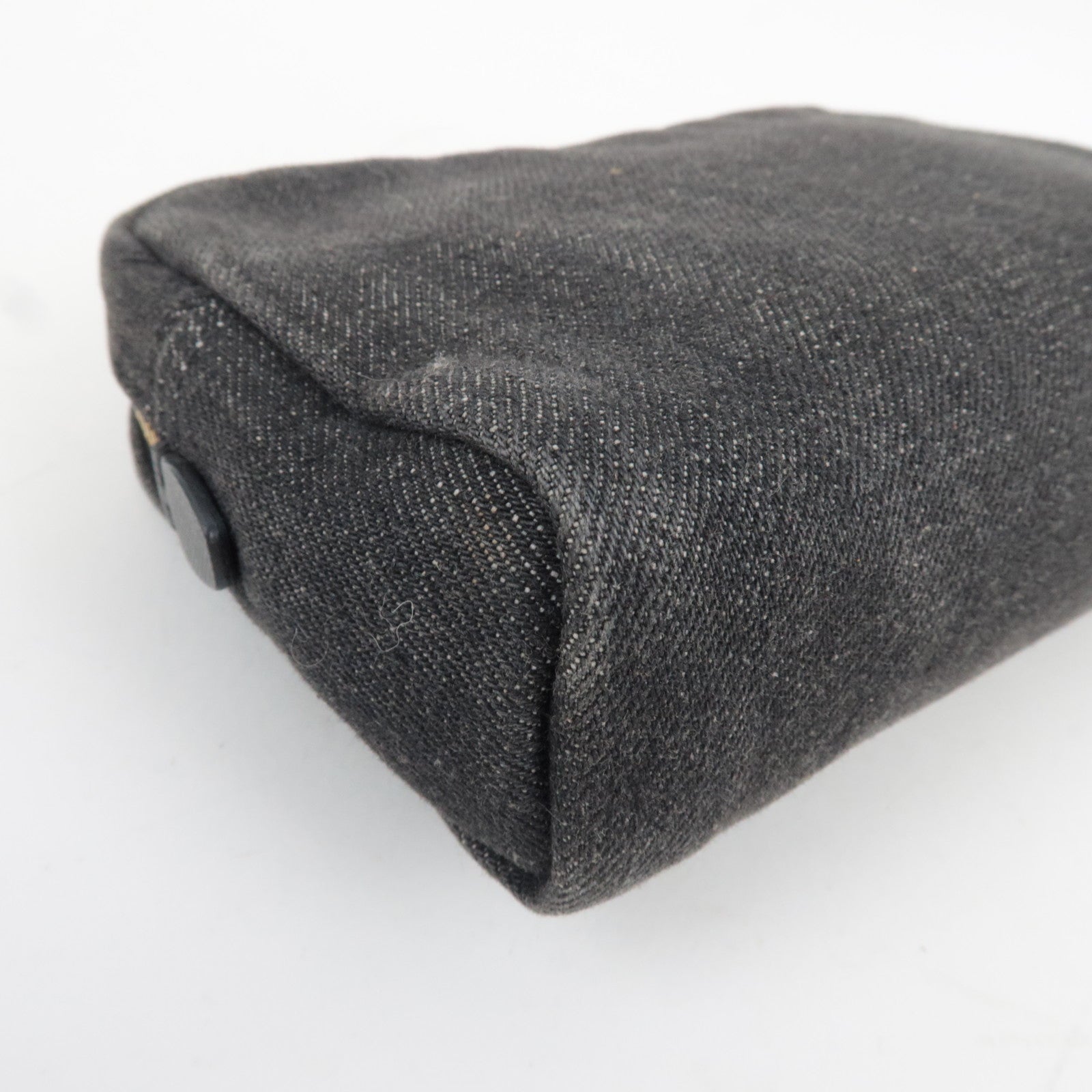 PRADA Logo Cosmetic Pouch Denim Black 1N0021 *G card