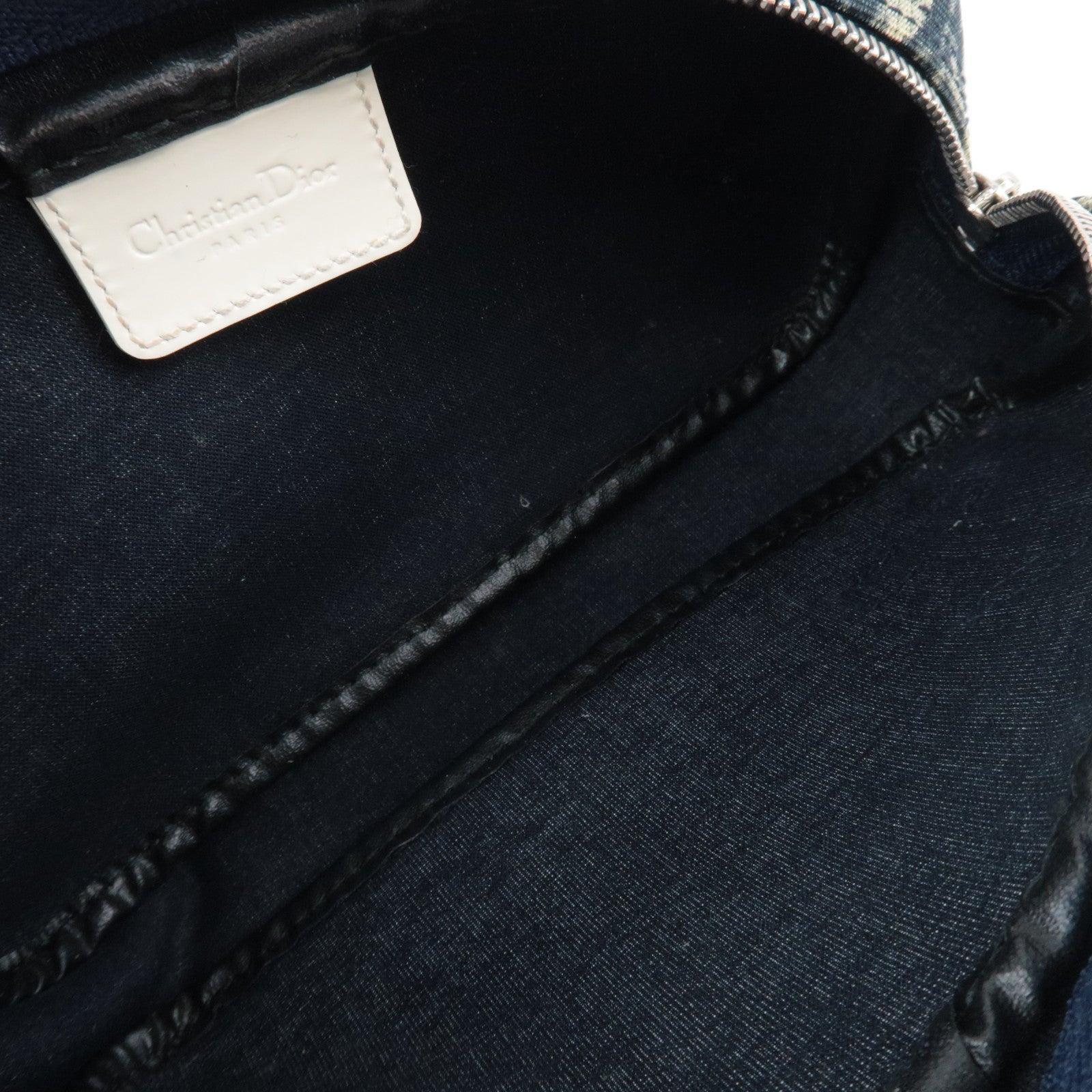 Christian Dior Trotter Cosmetic Pouch PVC Navy White