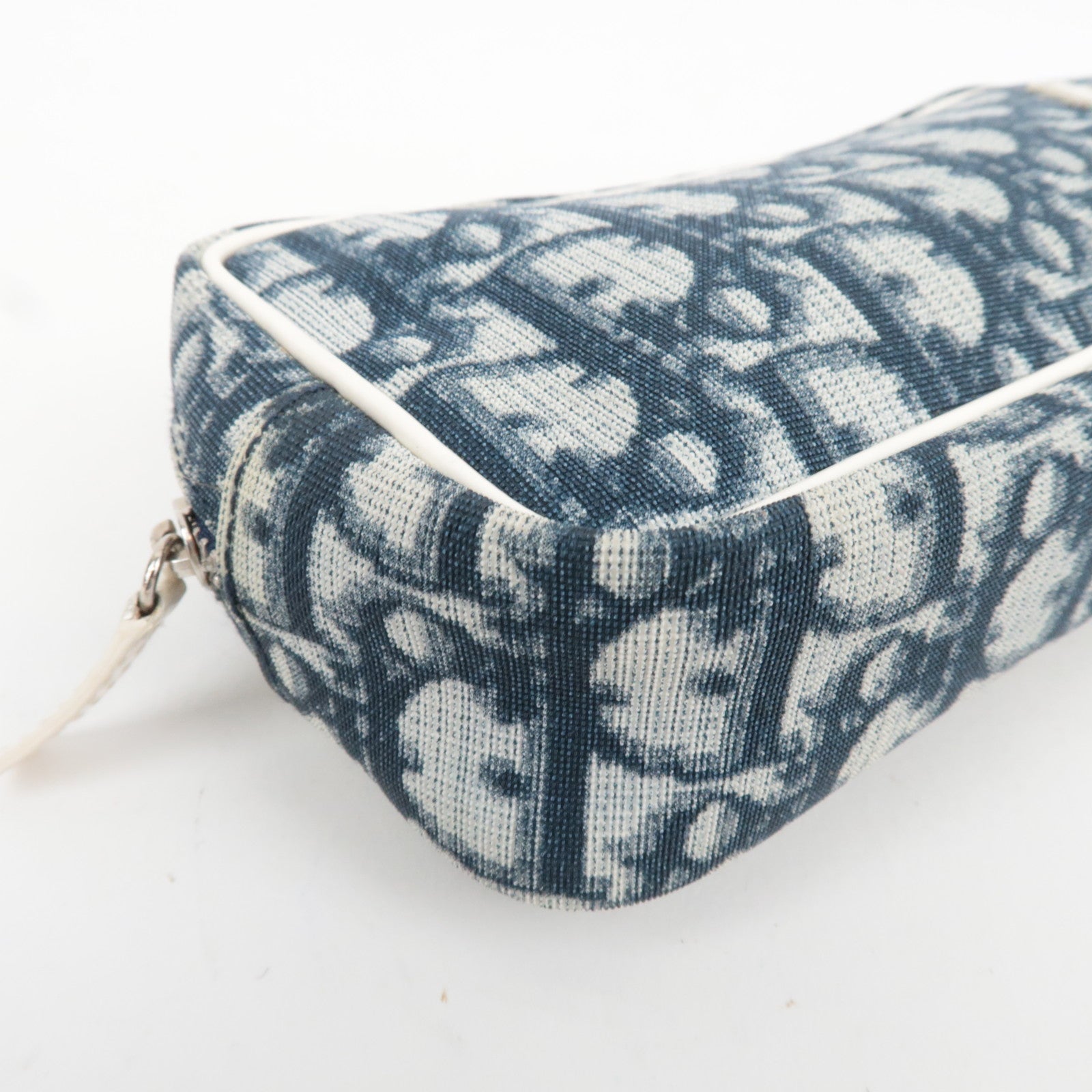 Christian Dior Trotter Cosmetic Pouch PVC Navy White