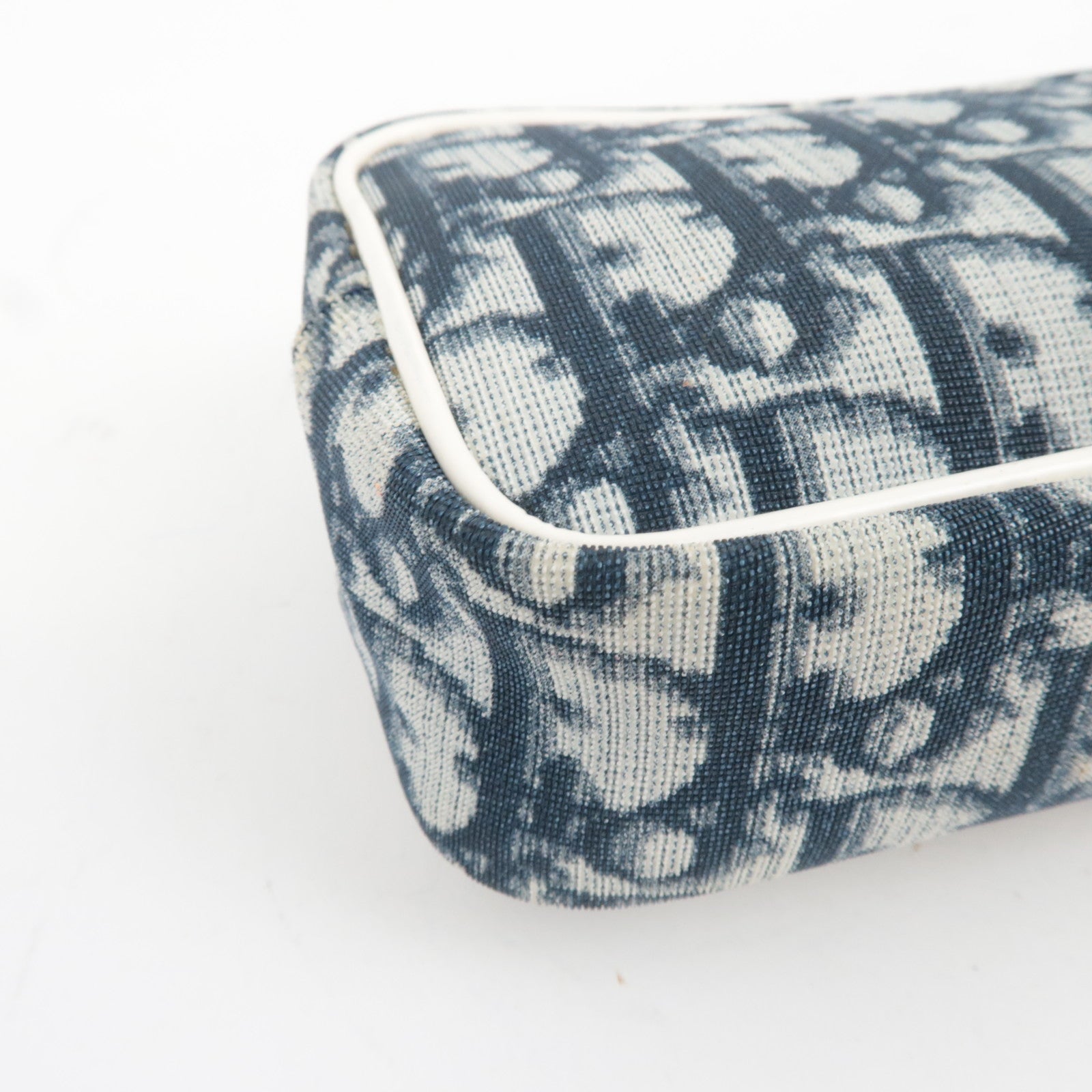 Christian Dior Trotter Cosmetic Pouch PVC Navy White