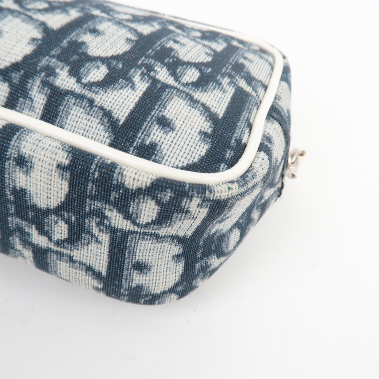 Christian Dior Trotter Cosmetic Pouch PVC Navy White
