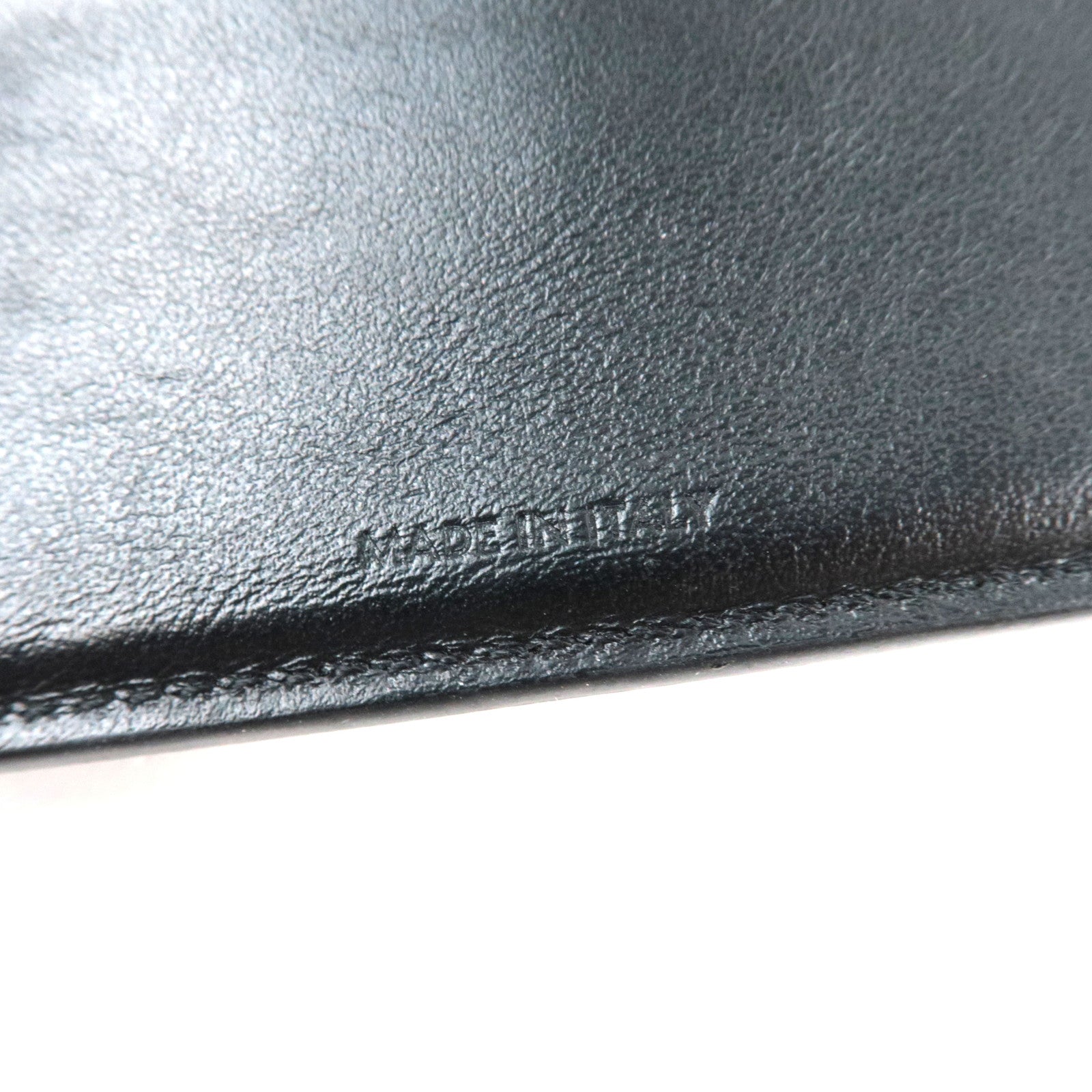 CELINE Triomphe Tri-Fold Wallet Leather Black Gold HDW *Box