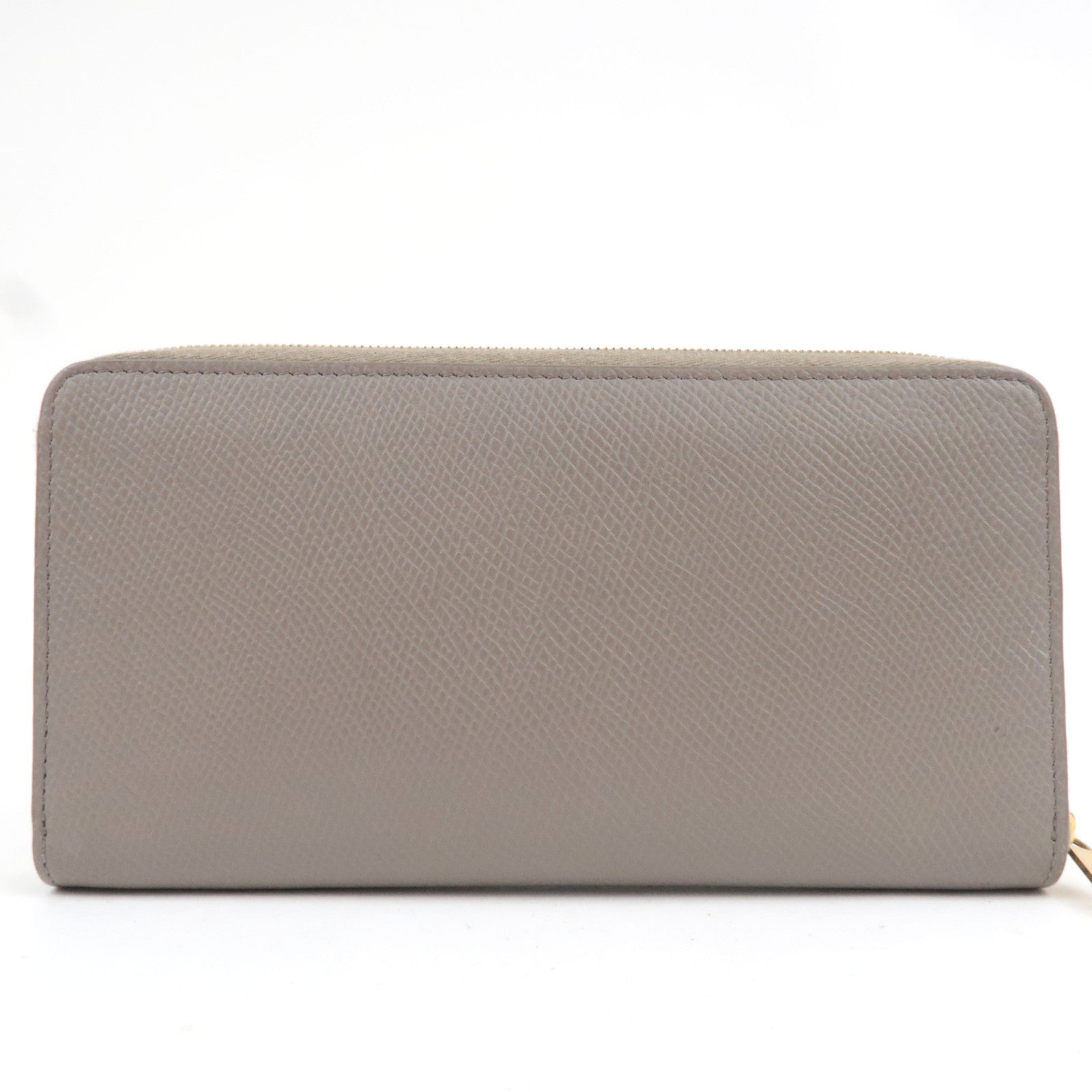 CELINE Round Zipper Long Wallet Leather Greige *Box, Dust bag