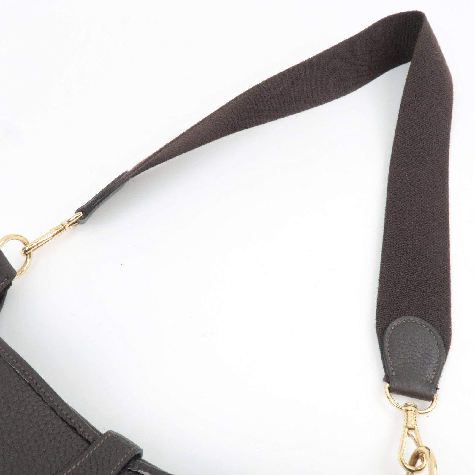 HERMES Evelyne 1GM Shoulder Bag □H Stamp (2004) Taurillon Clemence Brown Gold HDW