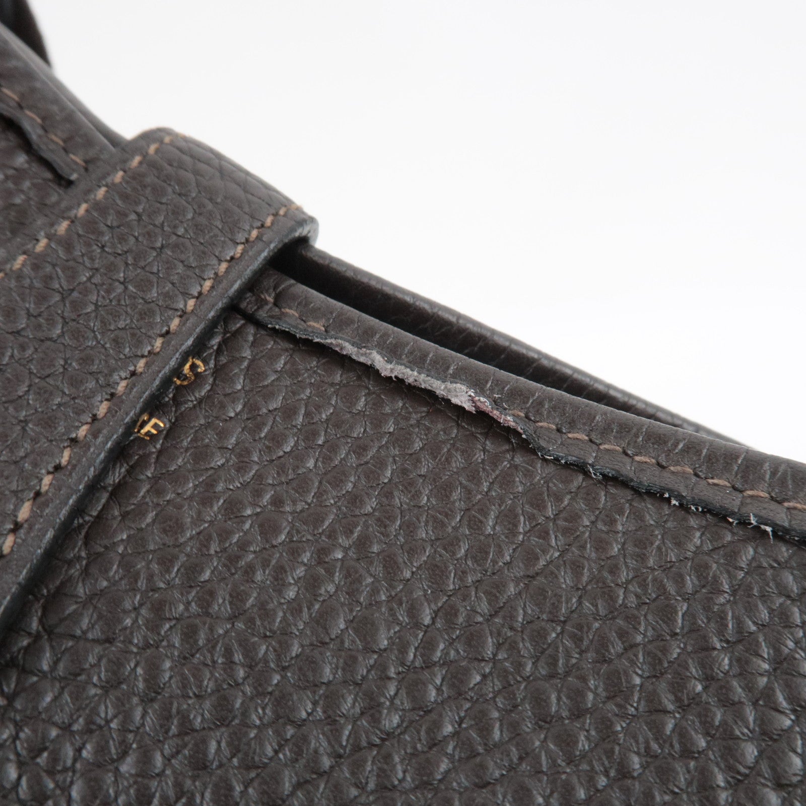 HERMES Evelyne 1GM Shoulder Bag □H Stamp (2004) Taurillon Clemence Brown Gold HDW