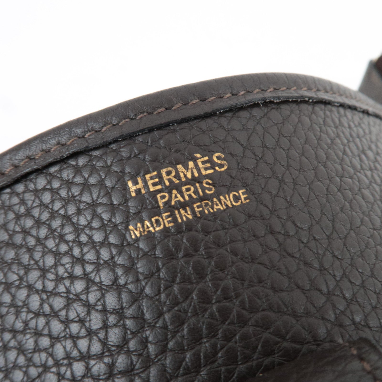 HERMES Evelyne 1GM Shoulder Bag □H Stamp (2004) Taurillon Clemence Brown Gold HDW