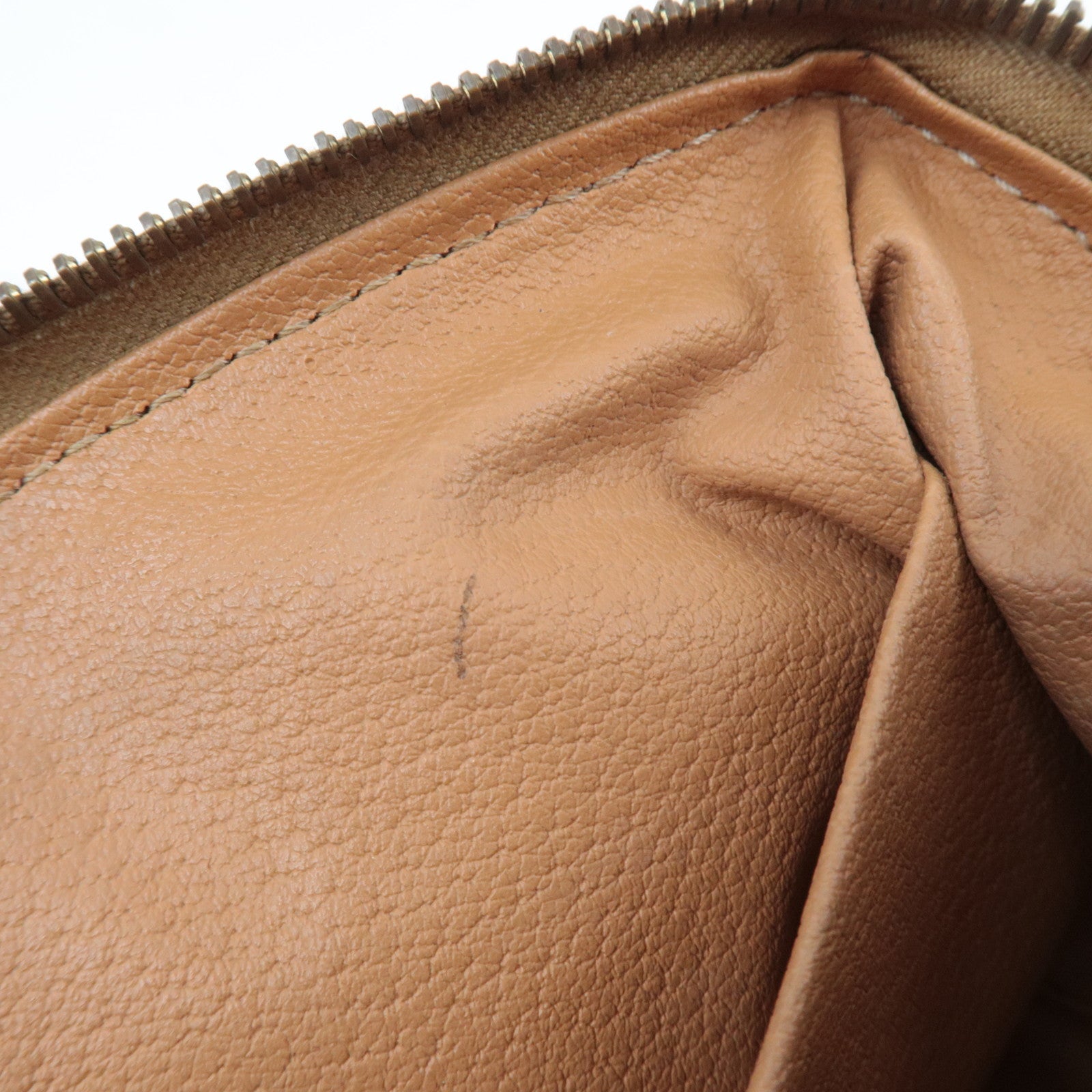 CELINE Macadam Cosmetic Pouch PVC Leather Brown