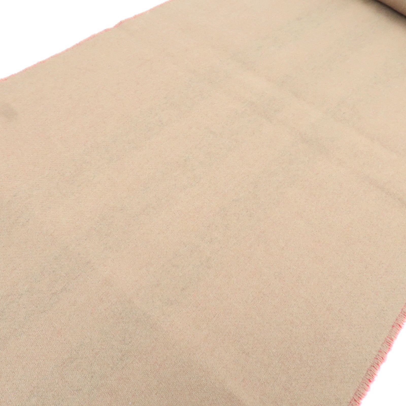 BURBERRY Stripe Reversible Scarf 100% Cashmere Red Beige