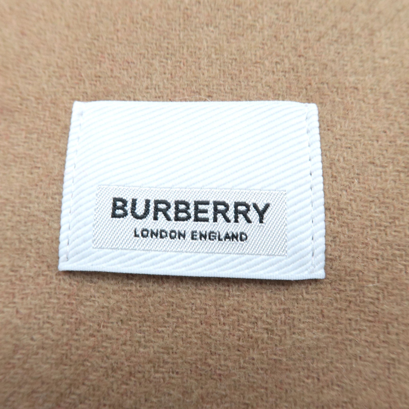 BURBERRY Stripe Reversible Scarf 100% Cashmere Red Beige