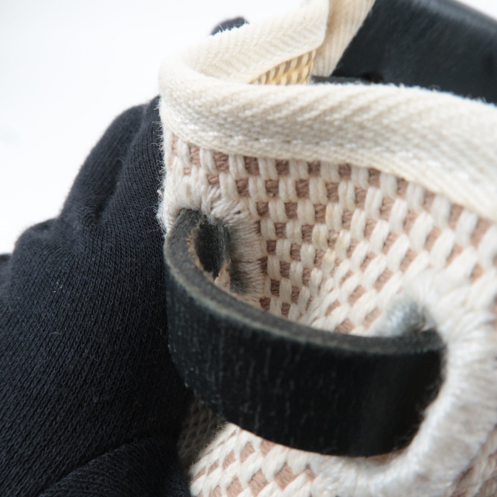 HERMES Her Bag Cabas PM □H Stamp (2004) Canvas Leather Beige Black *Spare bag