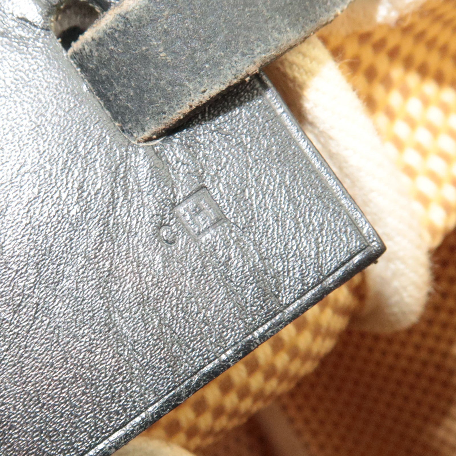 HERMES Her Bag Cabas PM □H Stamp (2004) Canvas Leather Beige Black *Spare bag