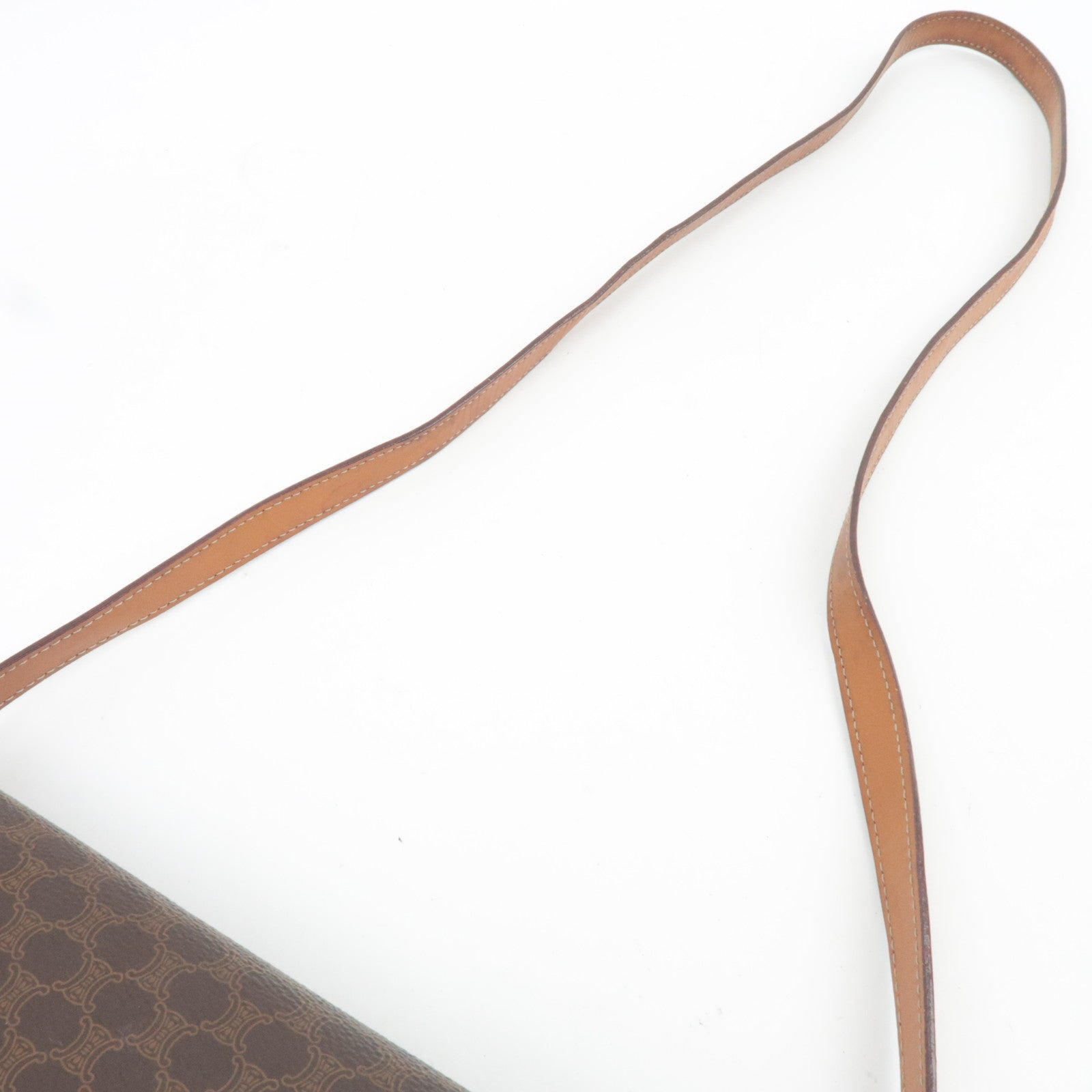 CELINE Macadam Shoulder Bag PVC Leather Brown