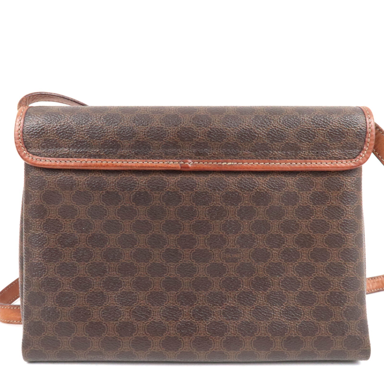 CELINE Macadam Shoulder Bag PVC Leather Brown