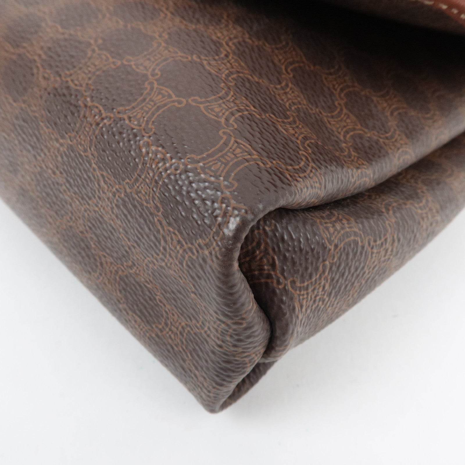 CELINE Macadam Shoulder Bag PVC Leather Brown