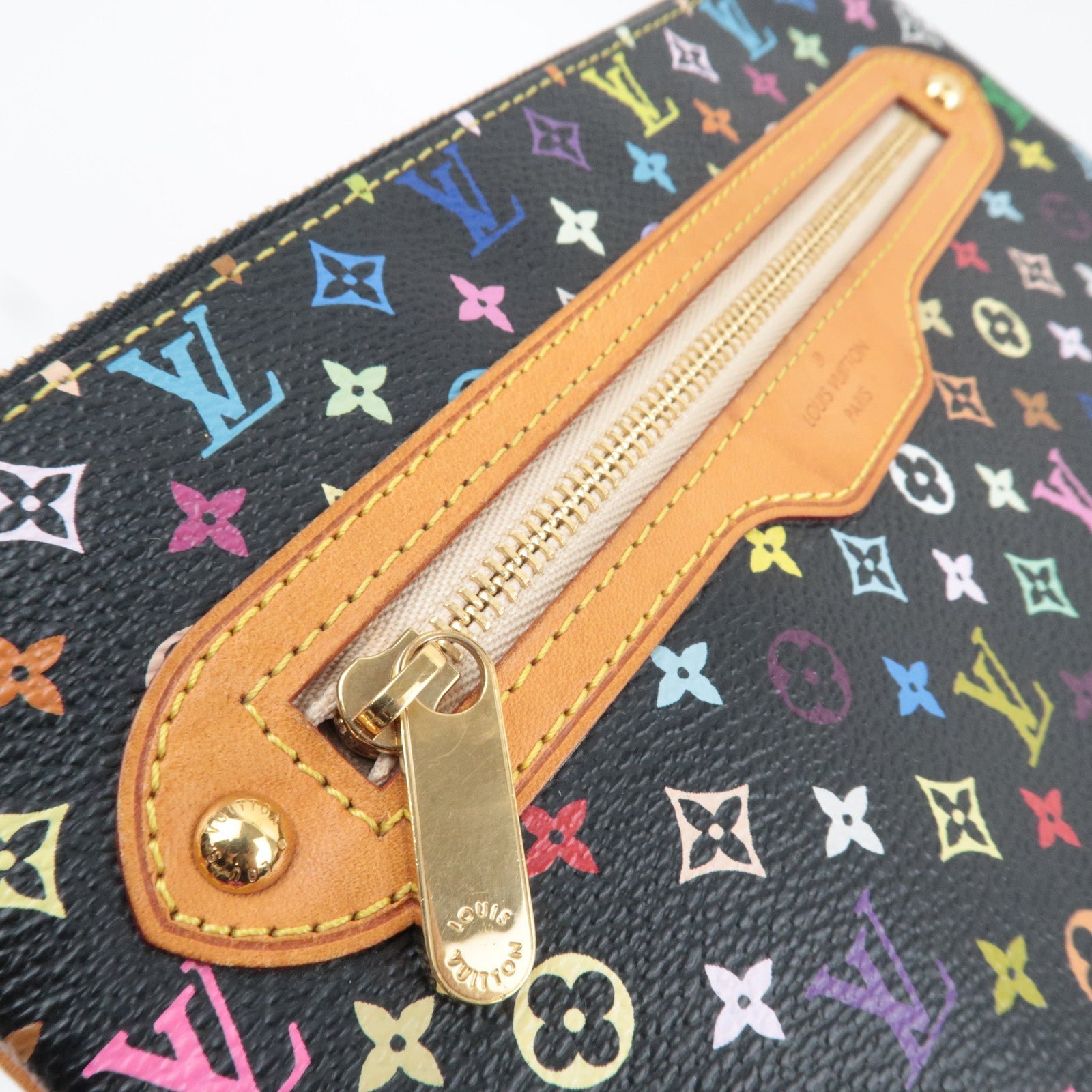Louis Vuitton Monogram Multicolor Pochette GM Pouch Noir M60030 MI0066