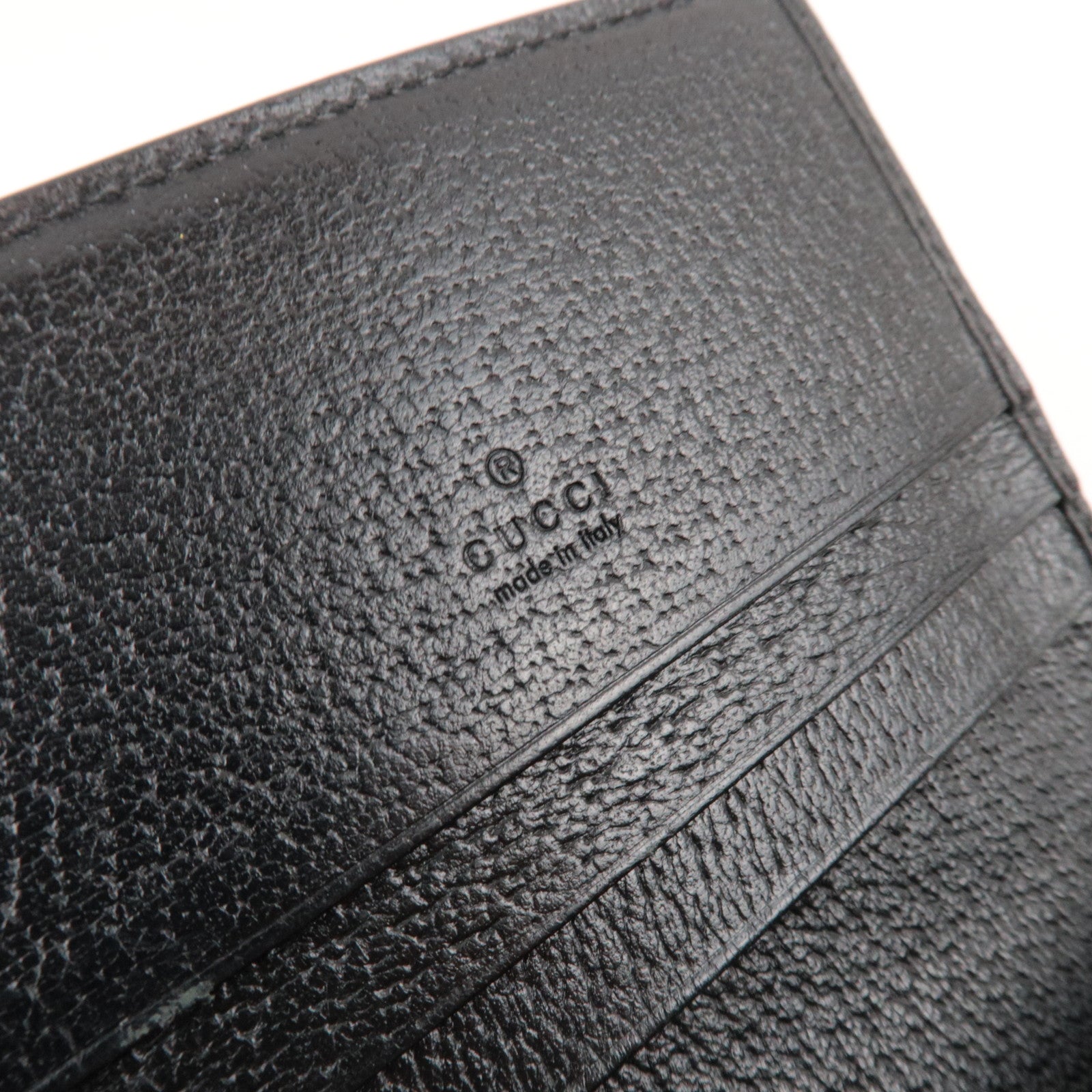 GUCCI New Jackie Bifold Wallet GG Denim Leather Black 645536