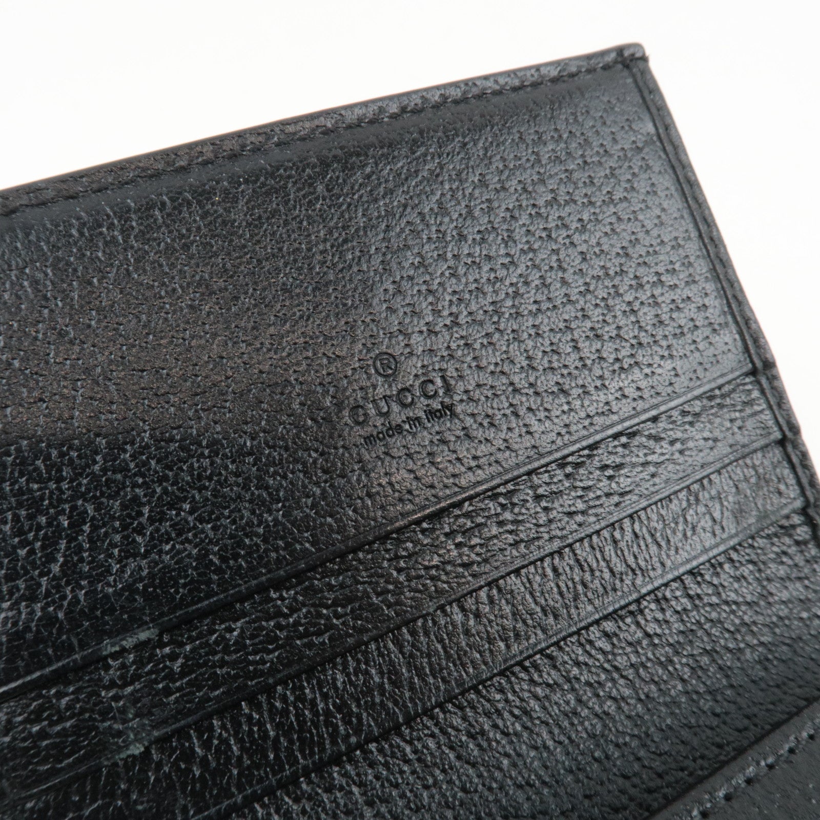 GUCCI New Jackie Bifold Wallet GG Denim Leather Black 645536