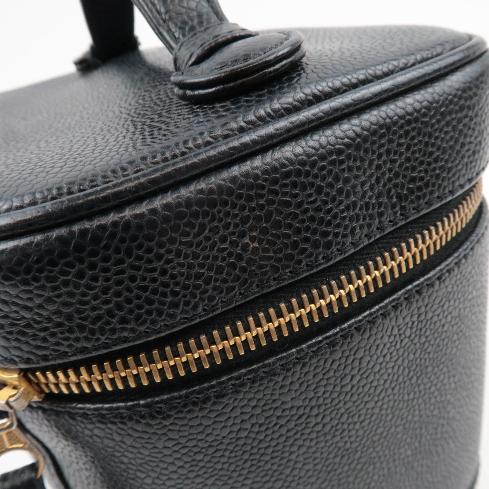 CHANEL Coco Mark Vanity Bag Caviarskin Black Gold HDW A01998 5997207