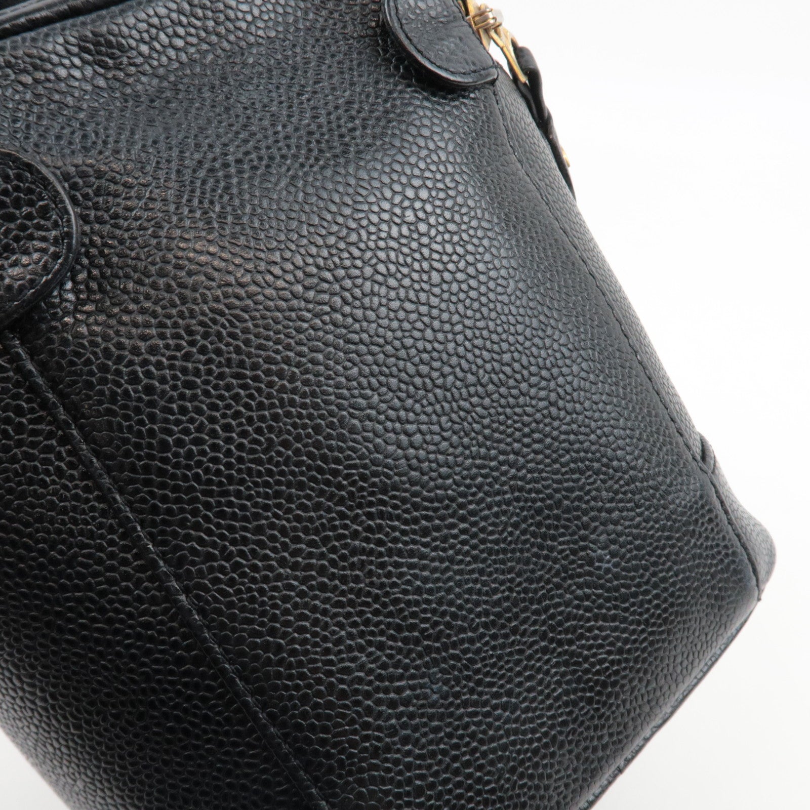 CHANEL Coco Mark Vanity Bag Caviarskin Black Gold HDW A01998 5997207