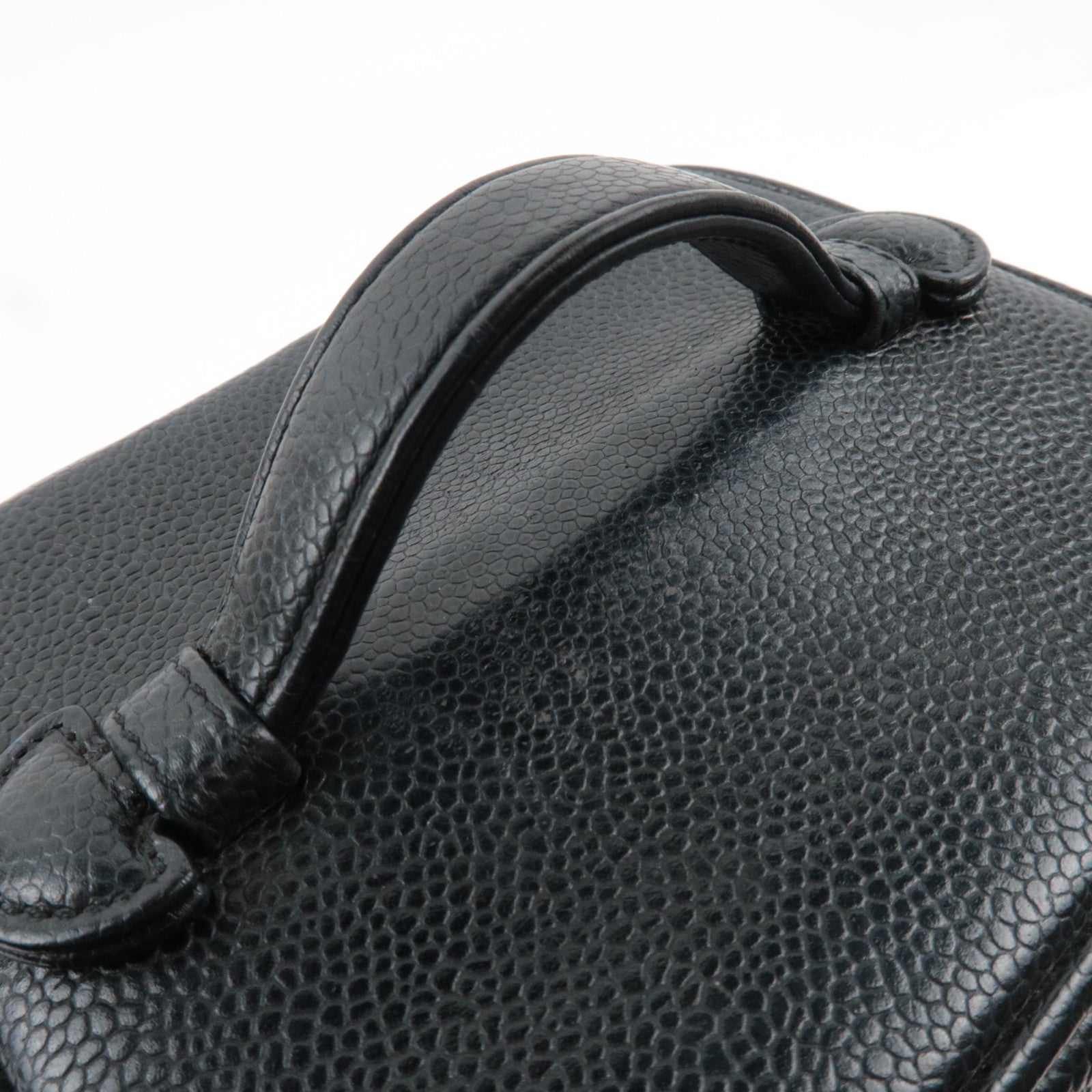 CHANEL Coco Mark Vanity Bag Caviarskin Black Gold HDW A01998 5997207