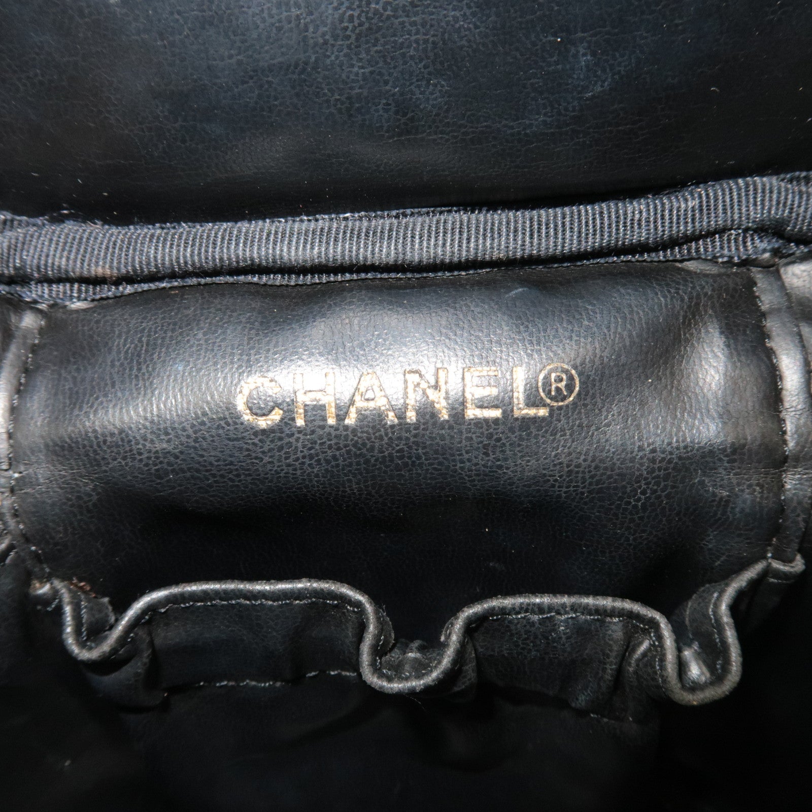 CHANEL Coco Mark Vanity Bag Caviarskin Black Gold HDW A01998 5997207