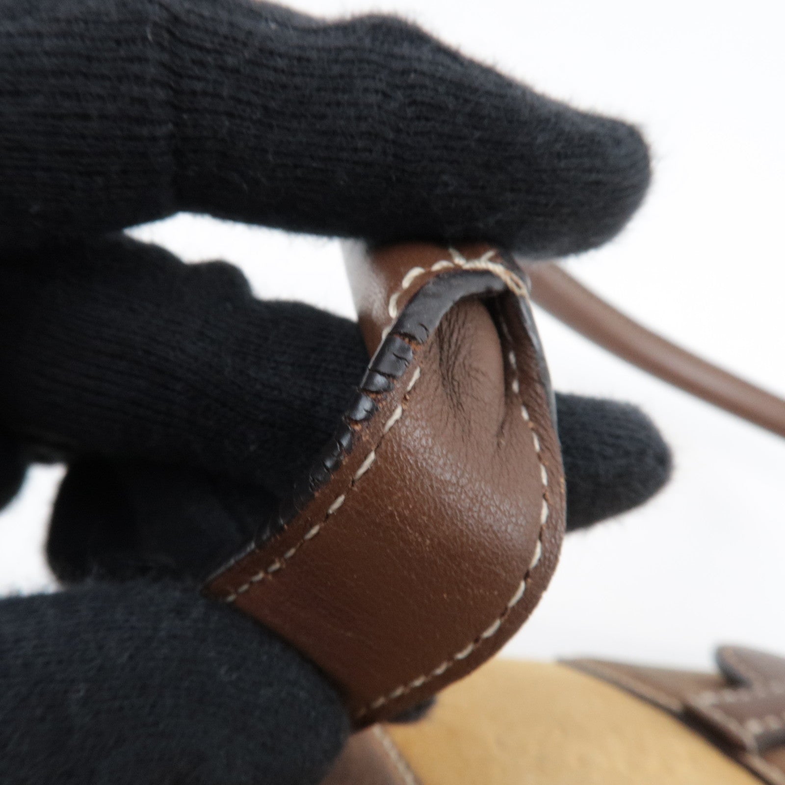 LOEWE 160th Anniversary Pins Bag Suede Leather Brown Beige