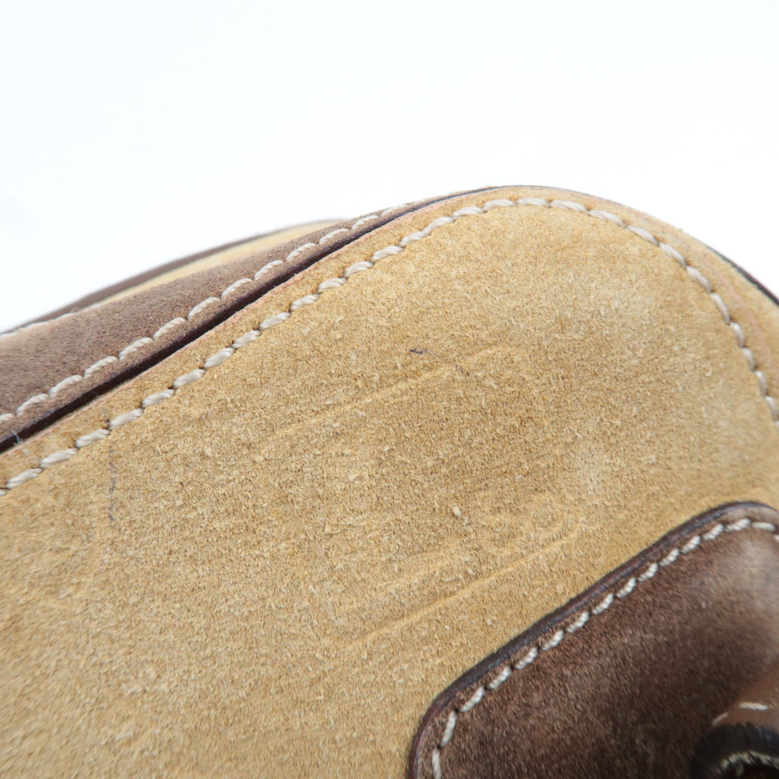 LOEWE 160th Anniversary Pins Bag Suede Leather Brown Beige