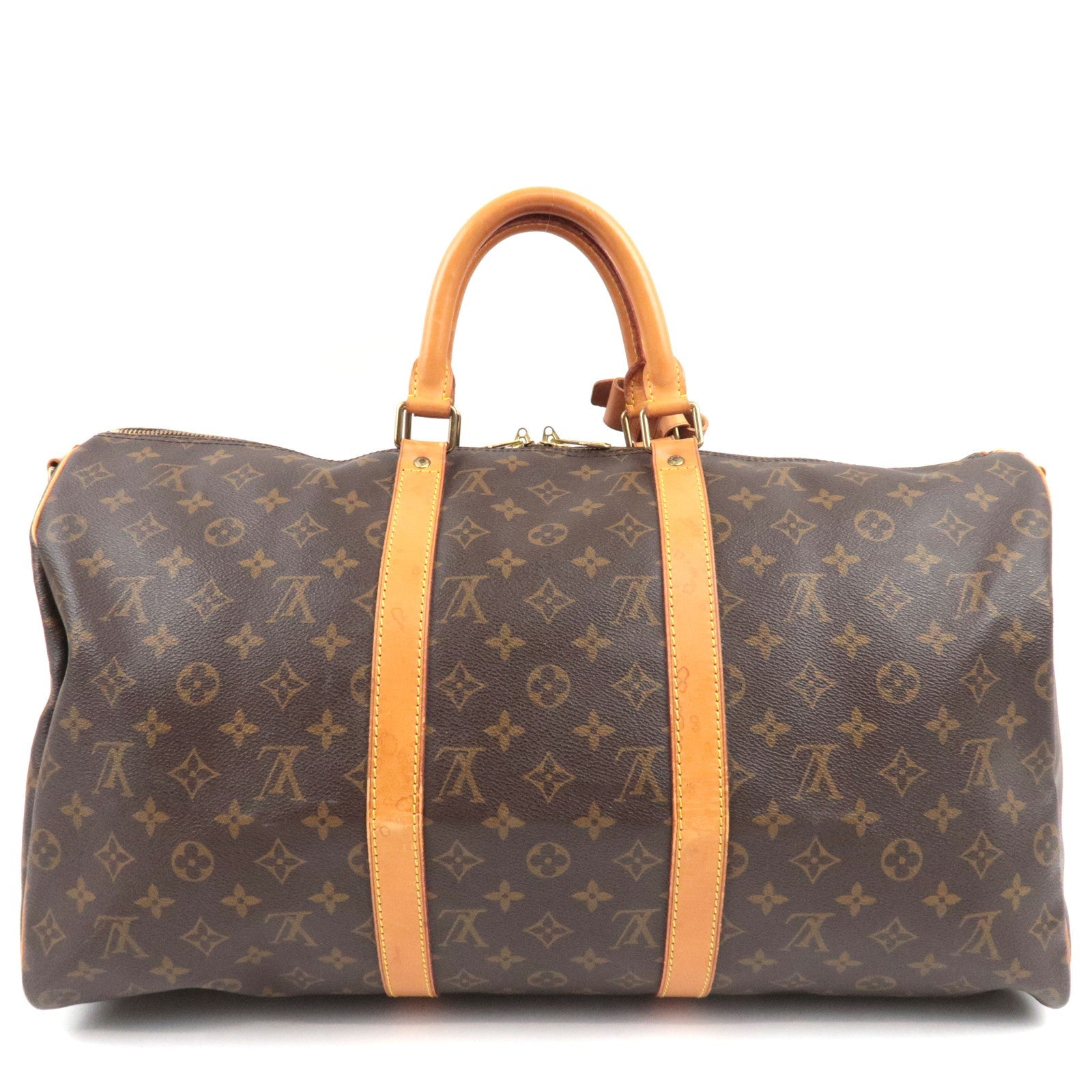 Louis Vuitton Monogram Keepall Bandouliere 50 Travel Bag M41416 VI0935 *Name tag, Poignet