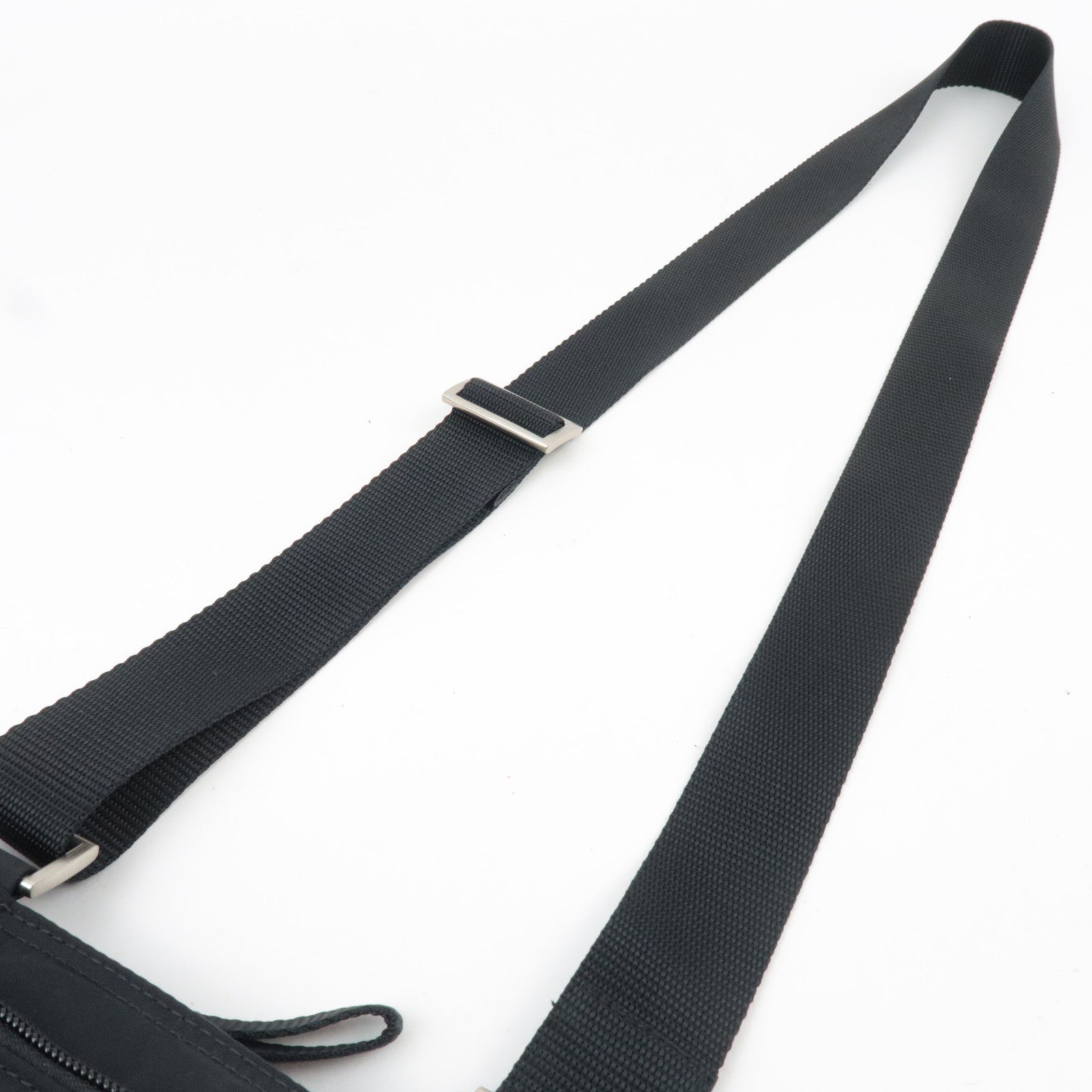 PRADA Logo Shoulder Bag Nylon Black B7372 *G card