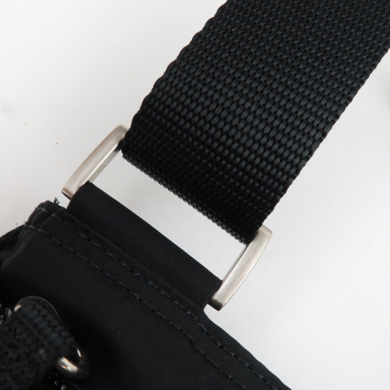 PRADA Logo Shoulder Bag Nylon Black B7372 *G card