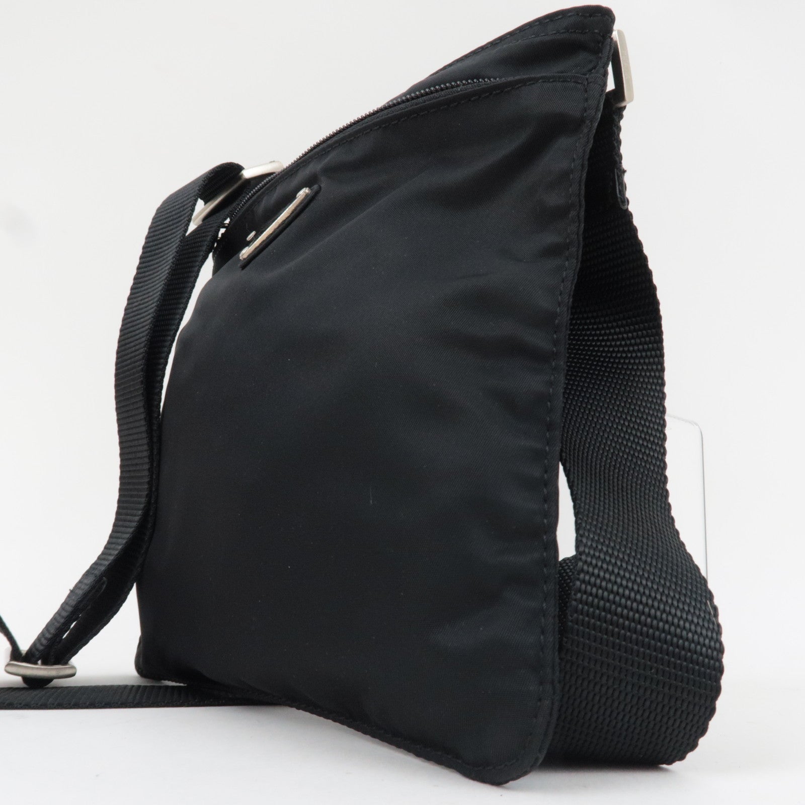 PRADA Logo Shoulder Bag Nylon Black B7372 *G card