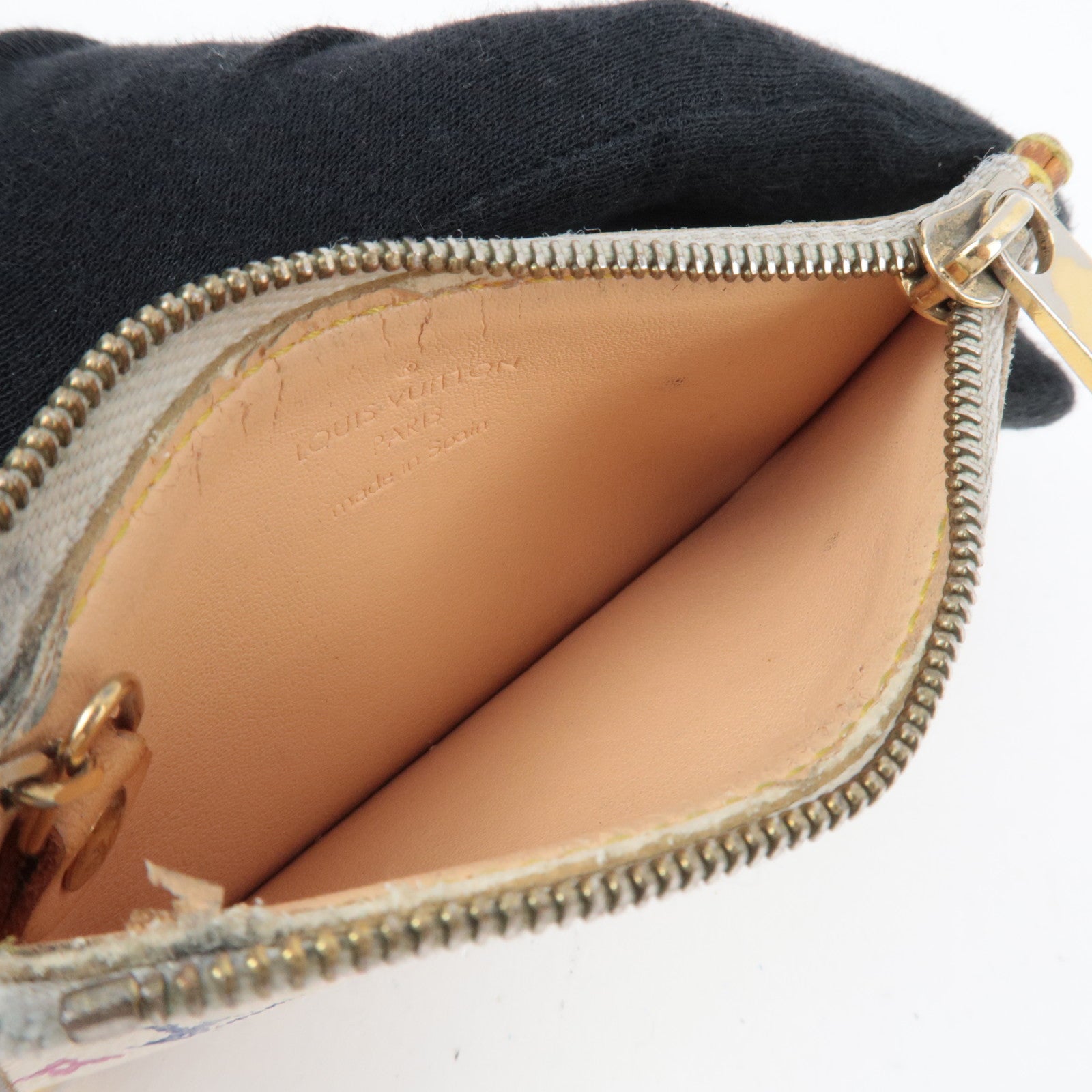 Louis Vuitton Monogram Multicolor Pochette Cles Blanc M92655 CA0025