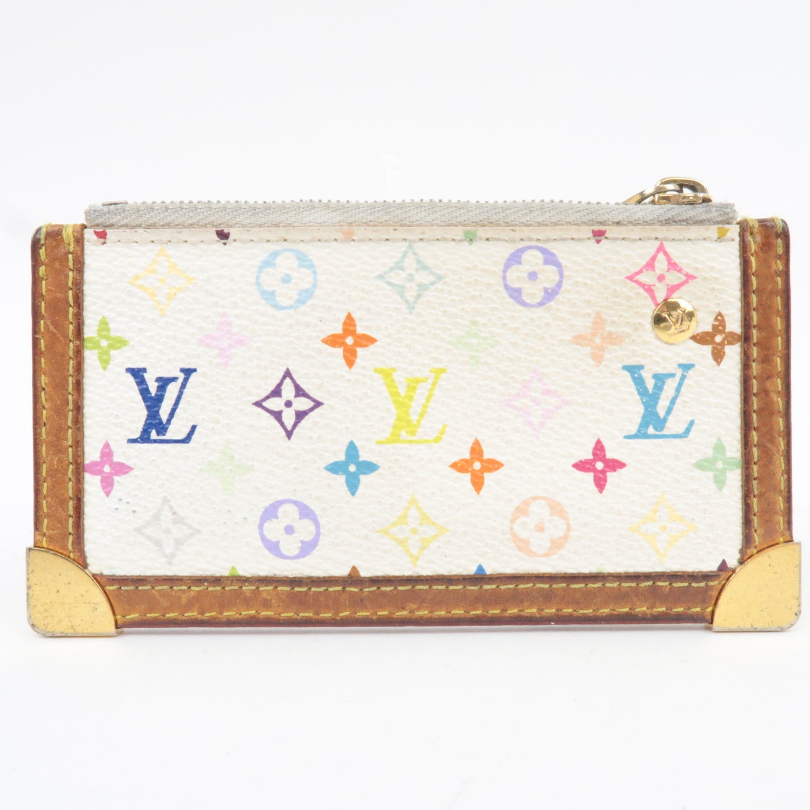 Louis Vuitton Monogram Multicolor Pochette Cles Blanc M92655 CA0025