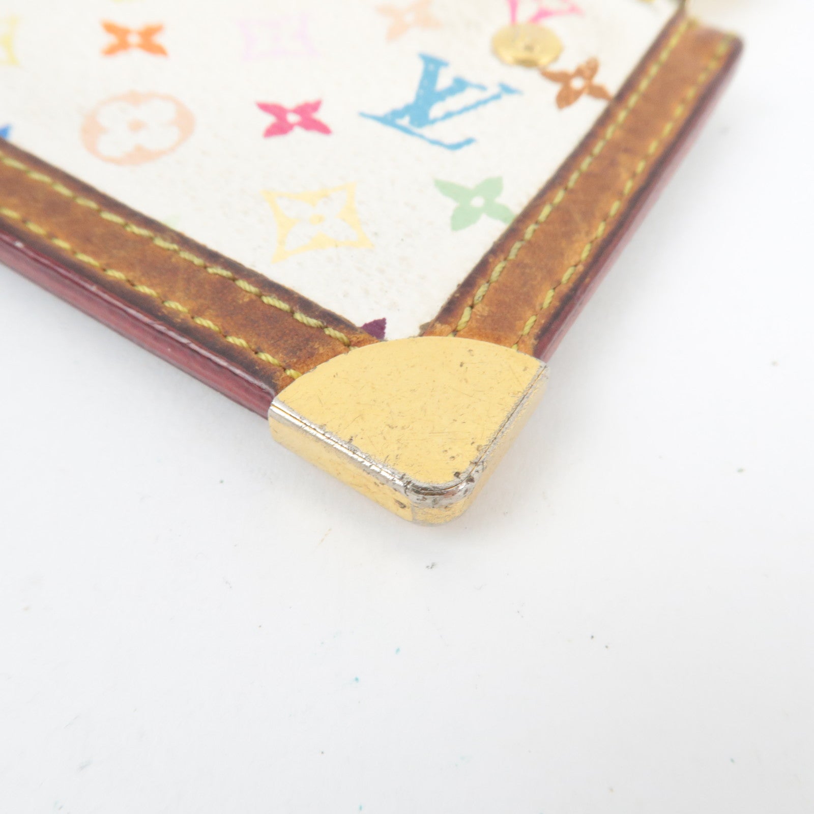 Louis Vuitton Monogram Multicolor Pochette Cles Blanc M92655 CA0025