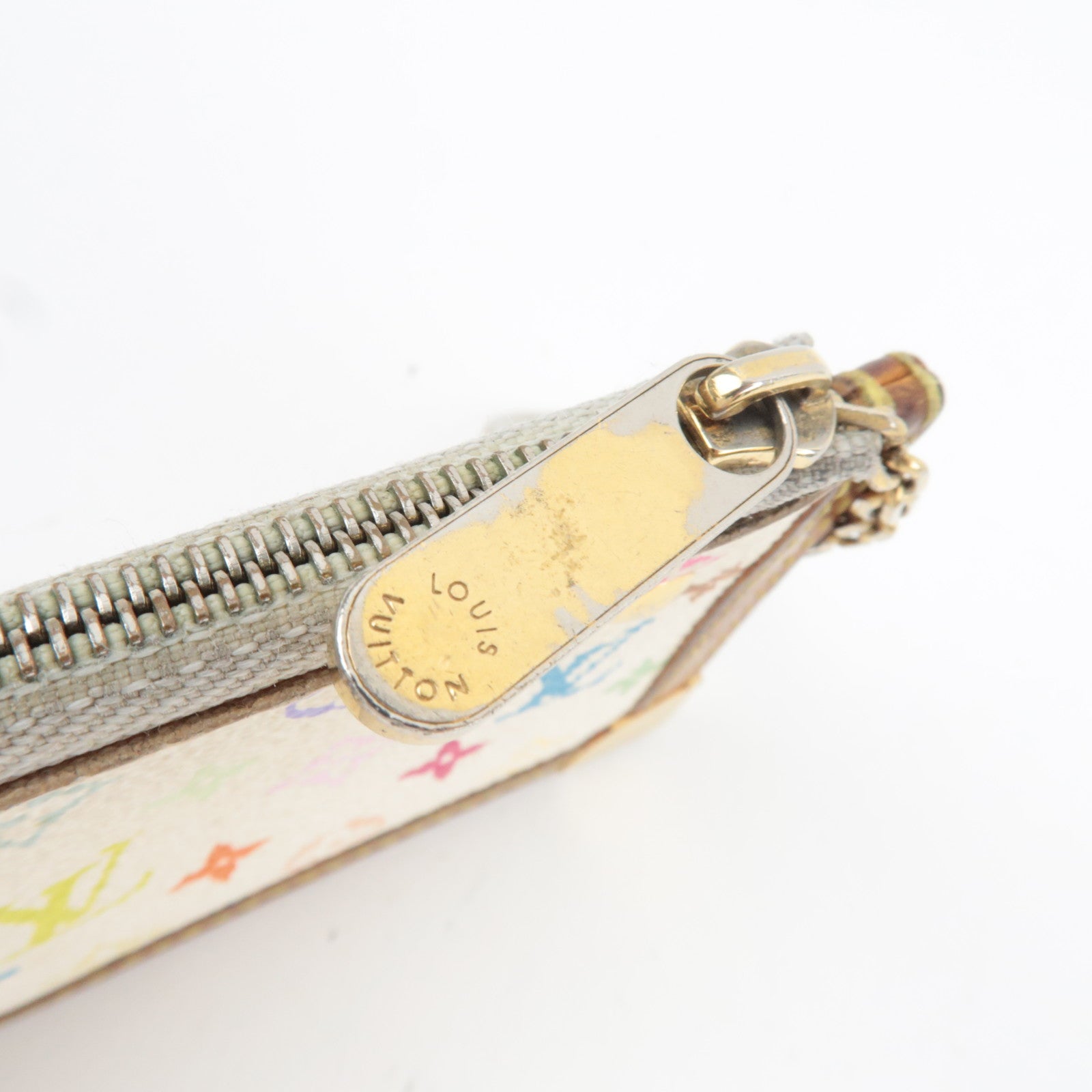 Louis Vuitton Monogram Multicolor Pochette Cles Blanc M92655 CA0025
