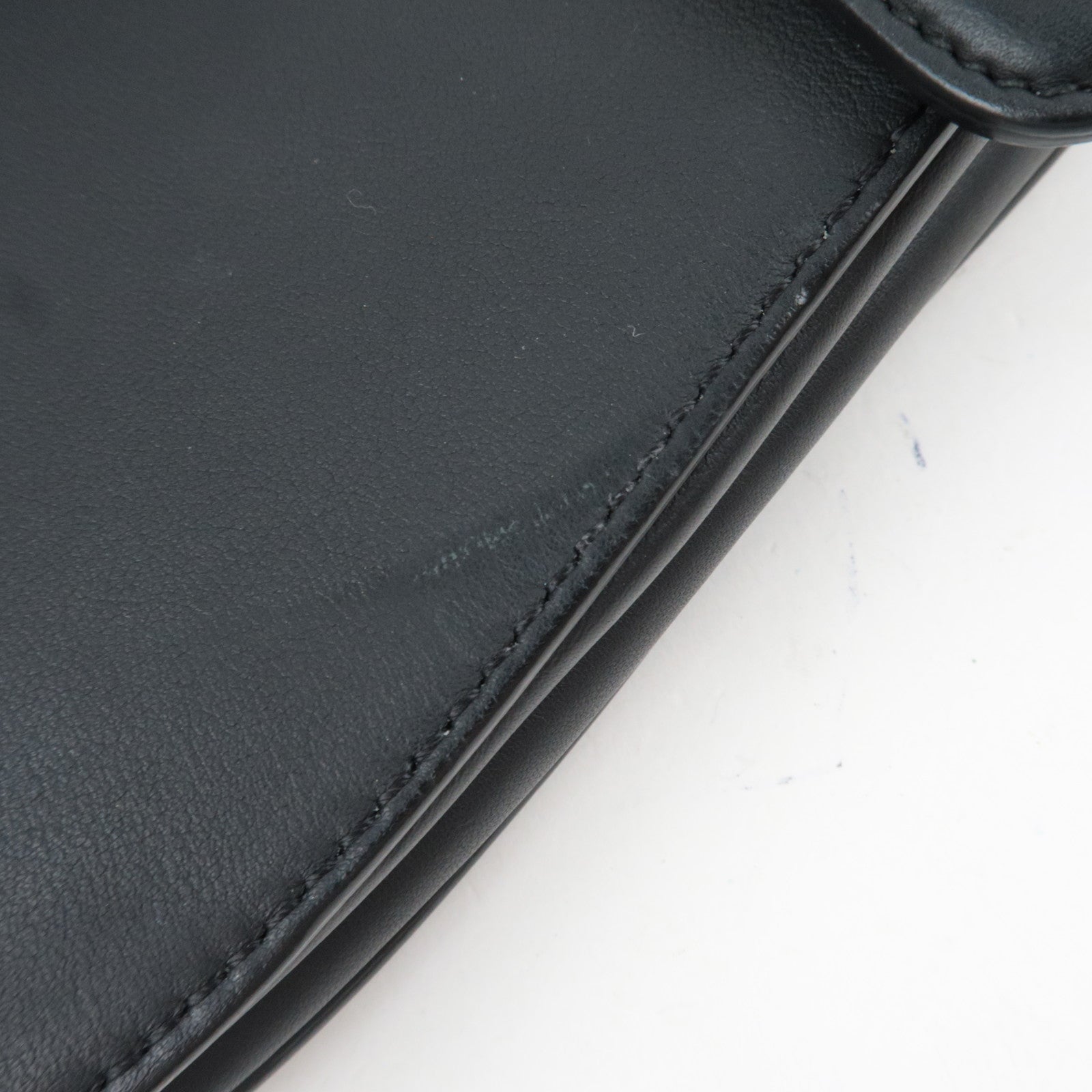 Christian Dior Saddle Bag One-Shoulder Bag Calf Leather All Black *G card