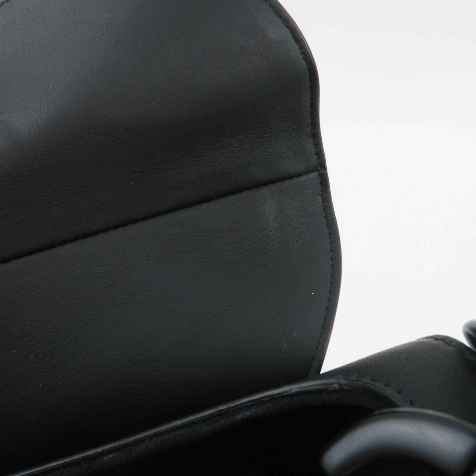 Christian Dior Saddle Bag One-Shoulder Bag Calf Leather All Black *G card