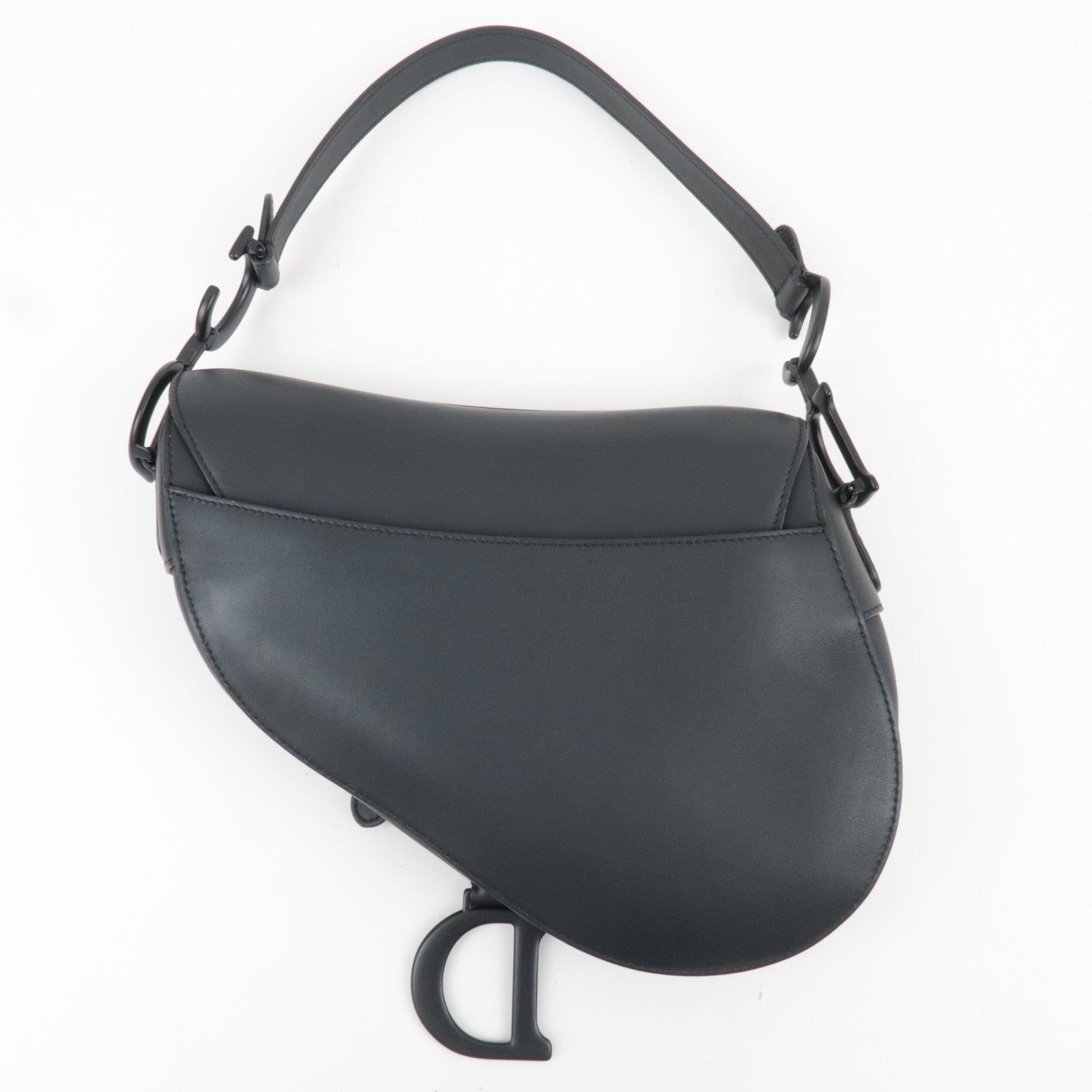 Christian Dior Saddle Bag One-Shoulder Bag Calf Leather All Black *G card