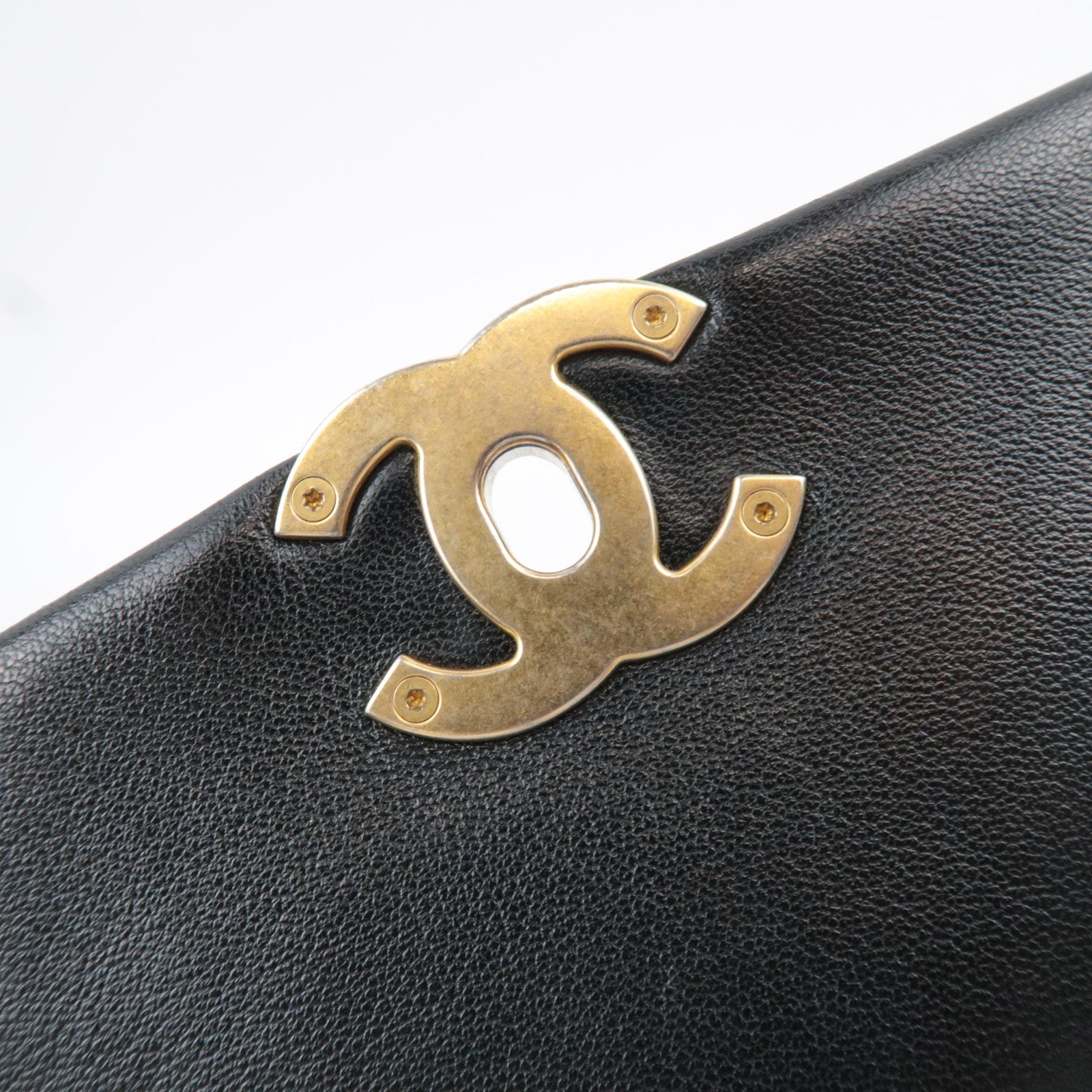 CHANEL Matelasse 2Way Chain Shoulder Bag Lambskin Black Gold HDW 30993840 *G card